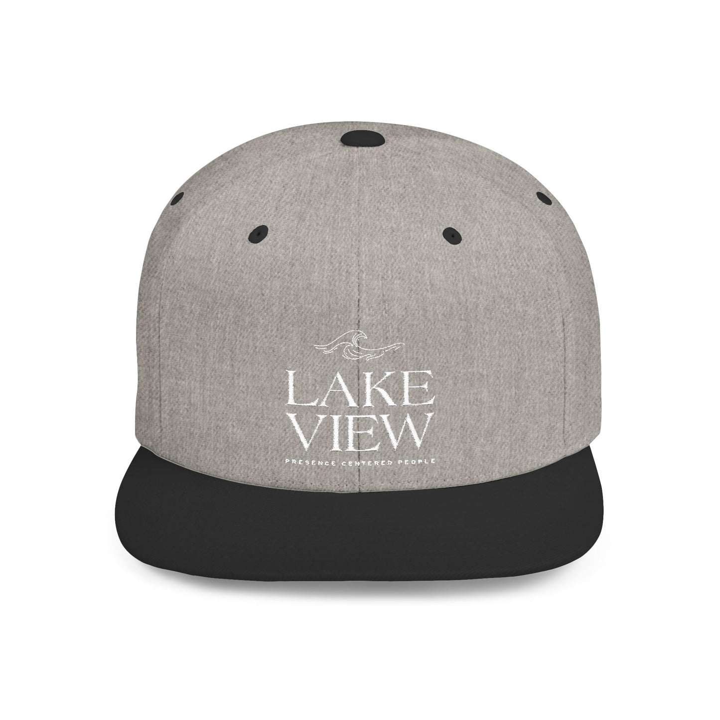 Lakeview Flat Bill Snapback Hat - Trendy Outdoor Cap for Adventure Lovers, Casual Wear, Lake Days, Gift for Nature Enthusiasts