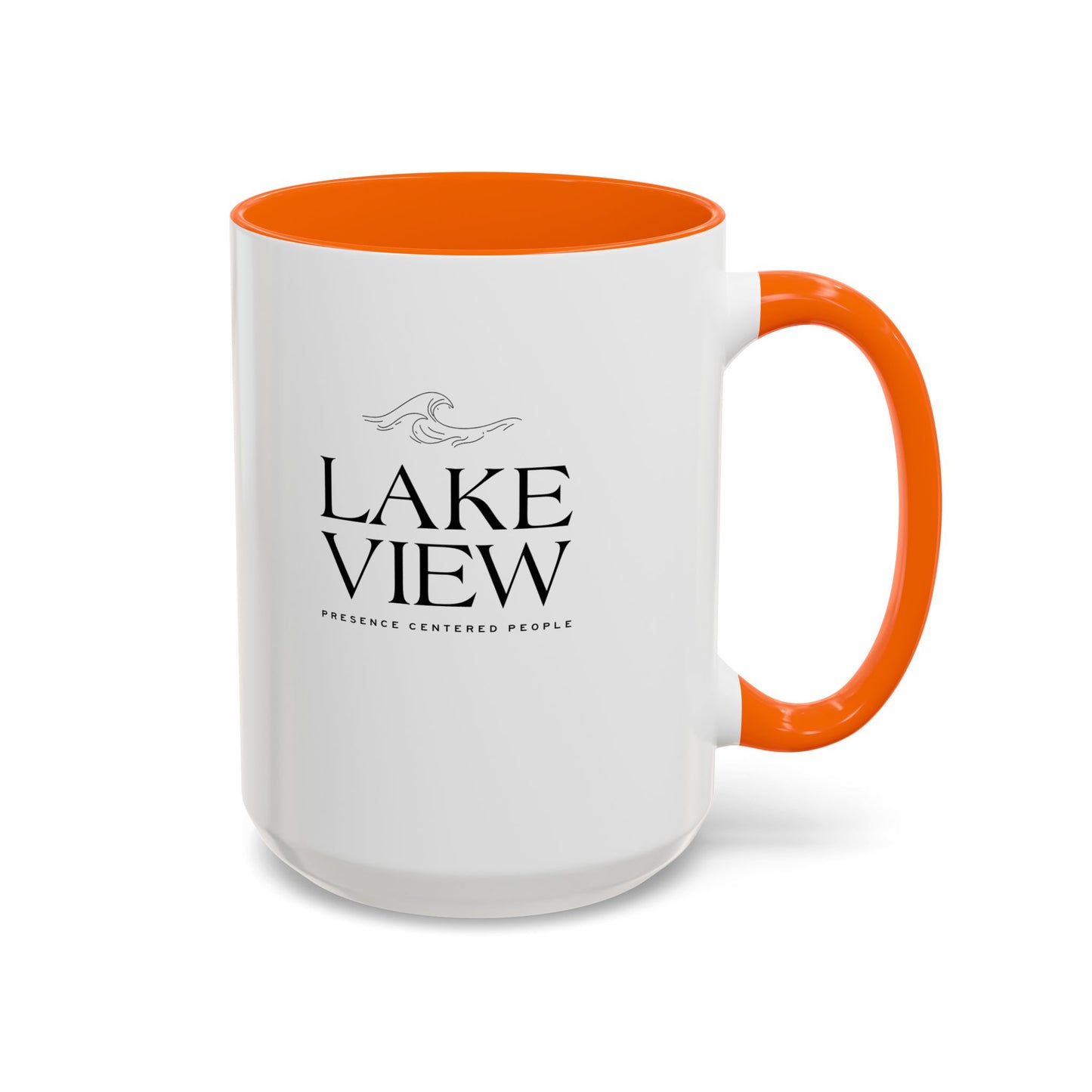 Lakeview Coffee Mug, Personalized Gift, Black Accent Mug, Home Decor, Coffee Lover Gift, Inspirational Kitchenware