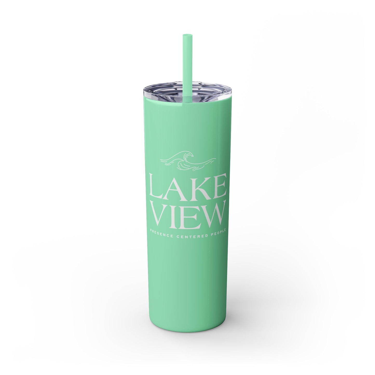 Lakeview Skinny Tumbler with Straw, 20oz | Perfect Gift for Nature Lovers, Travel Mug, Insulated Drinkware, Summer Fun, Lake House Decor