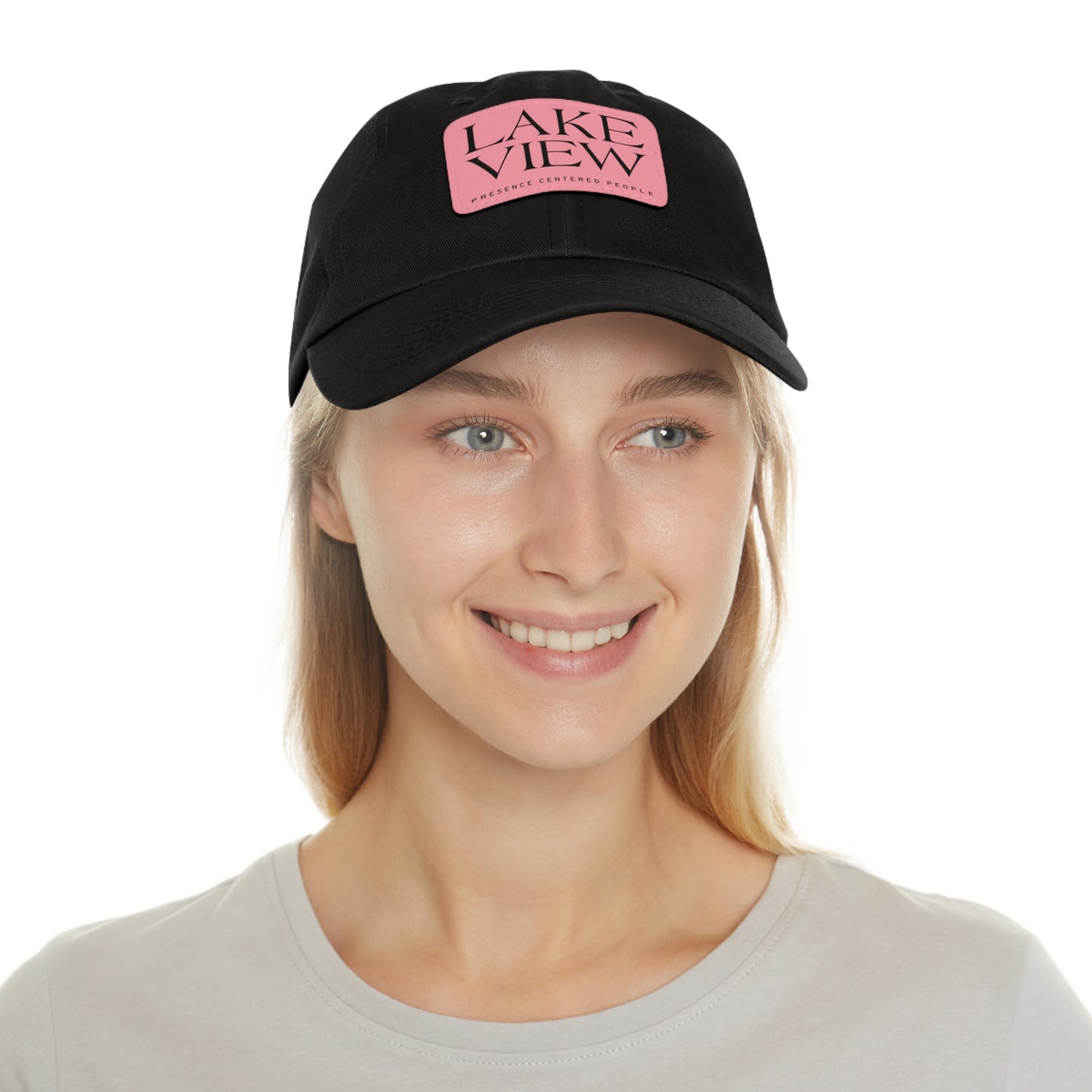 Lakeview Leather Patch Dad Hat, Casual Cotton Cap for Outdoors, Summer Style, Gift for Dad, Unisex Hat for All Occasions