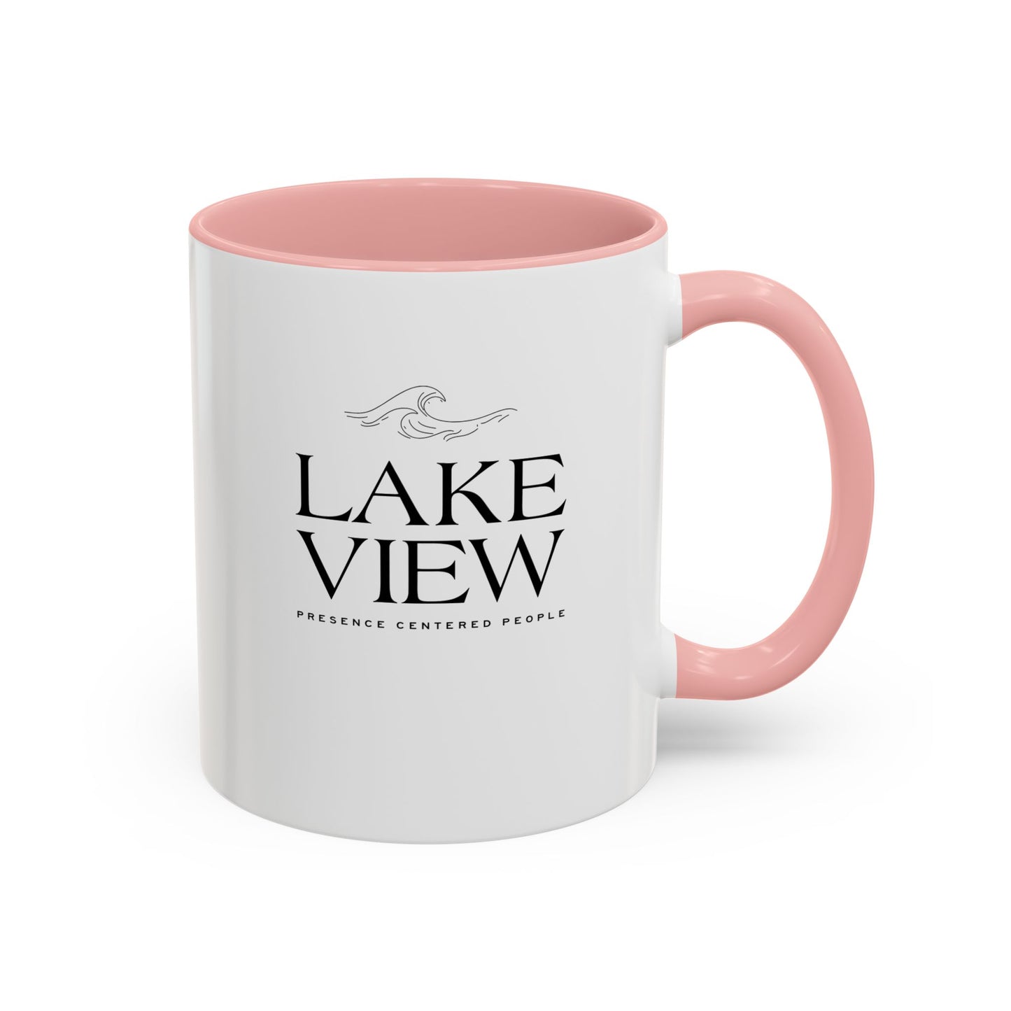 Lakeview Coffee Mug, Personalized Gift, Black Accent Mug, Home Decor, Coffee Lover Gift, Inspirational Kitchenware