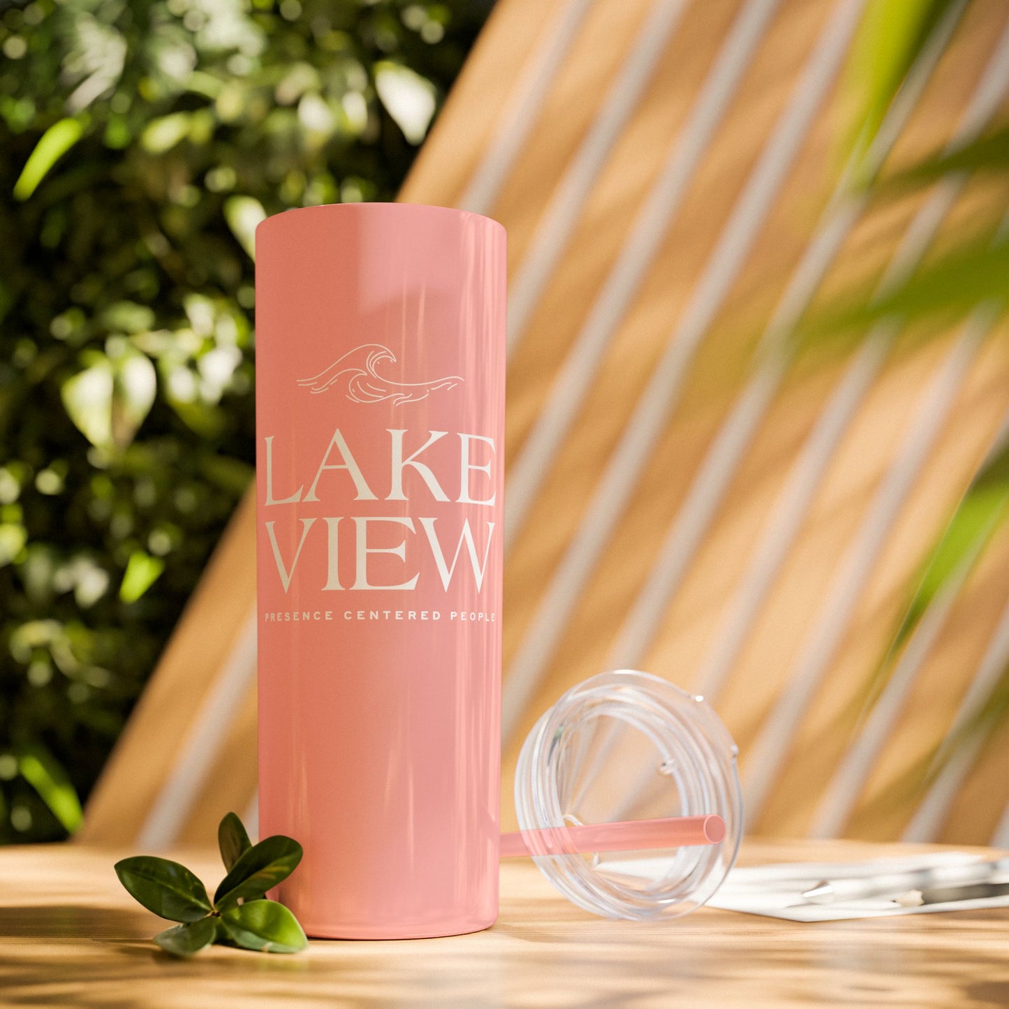 Lakeview Skinny Tumbler with Straw, 20oz | Perfect Gift for Nature Lovers, Travel Mug, Insulated Drinkware, Summer Fun, Lake House Decor