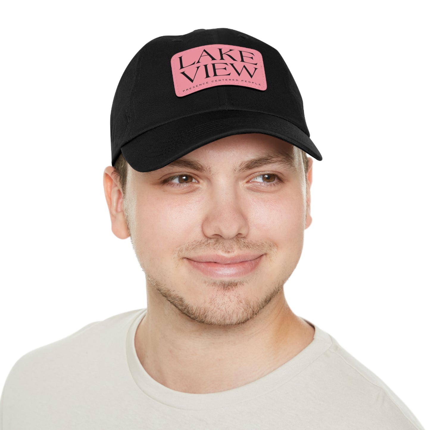 Lakeview Leather Patch Dad Hat, Casual Cotton Cap for Outdoors, Summer Style, Gift for Dad, Unisex Hat for All Occasions