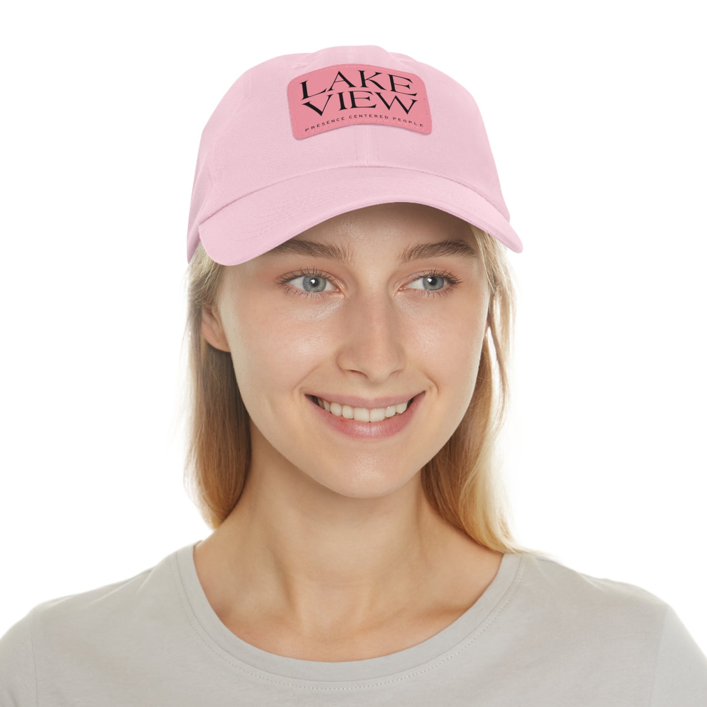 Lakeview Leather Patch Dad Hat, Casual Cotton Cap for Outdoors, Summer Style, Gift for Dad, Unisex Hat for All Occasions