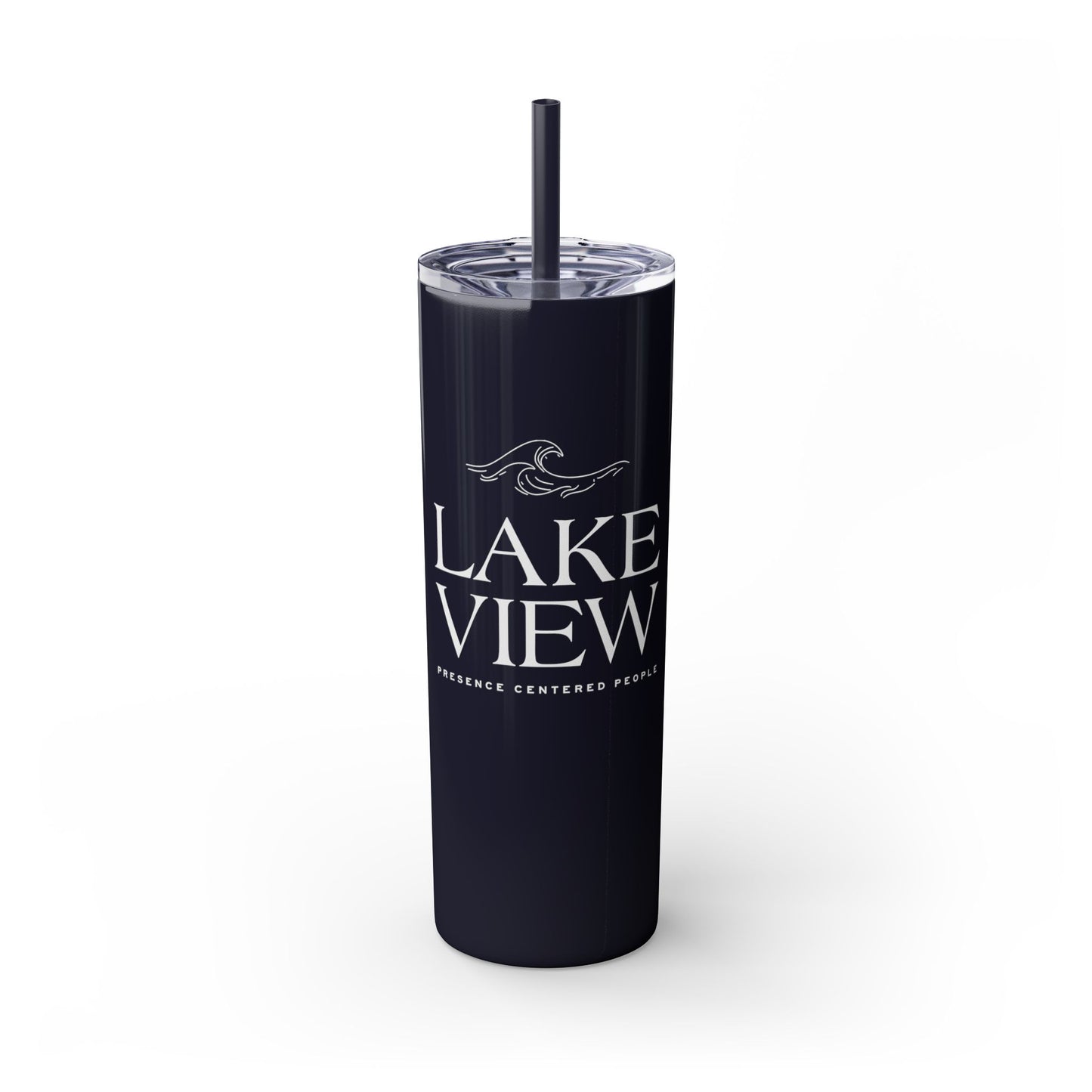 Lakeview Skinny Tumbler with Straw, 20oz | Perfect Gift for Nature Lovers, Travel Mug, Insulated Drinkware, Summer Fun, Lake House Decor