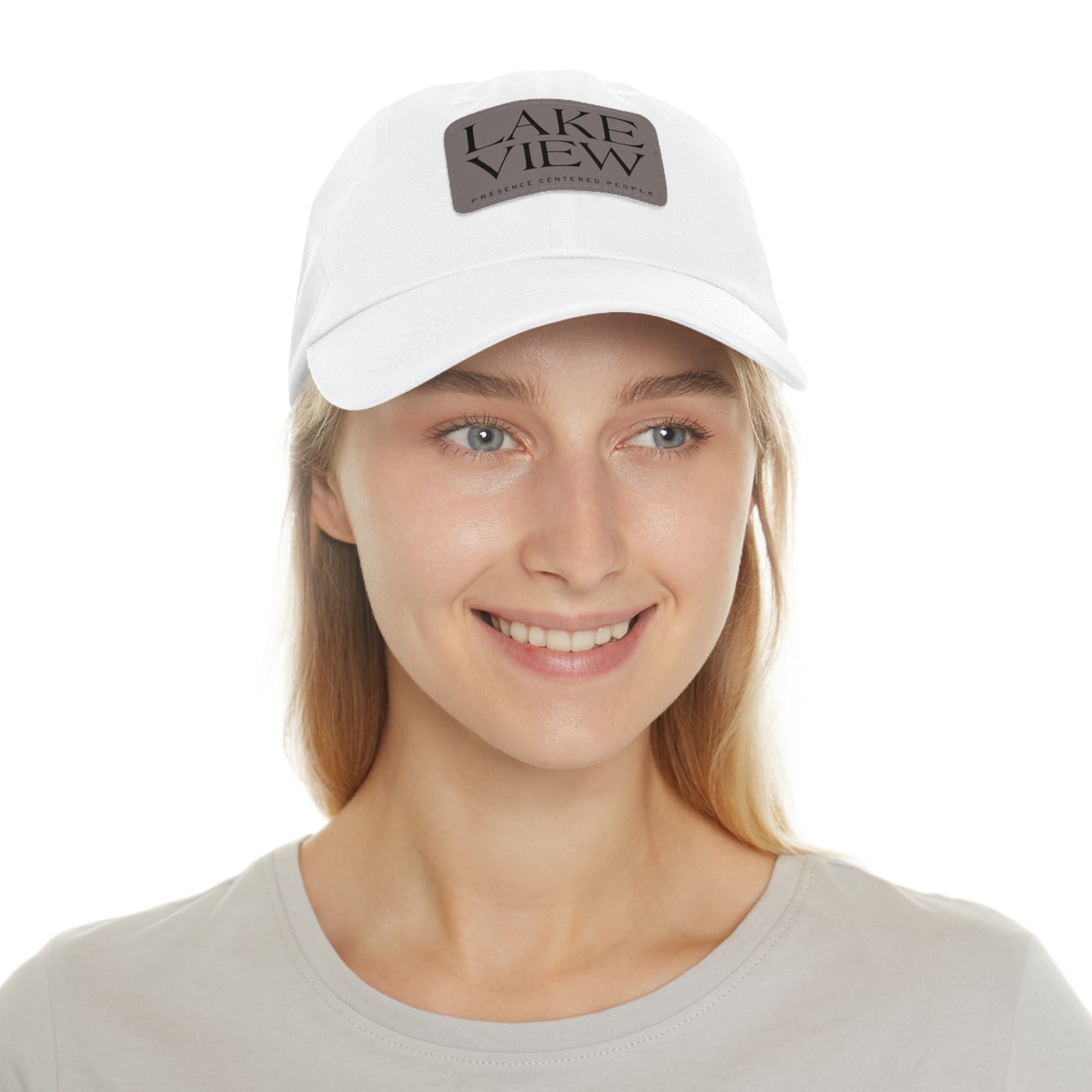 Lakeview Leather Patch Dad Hat, Casual Cotton Cap for Outdoors, Summer Style, Gift for Dad, Unisex Hat for All Occasions