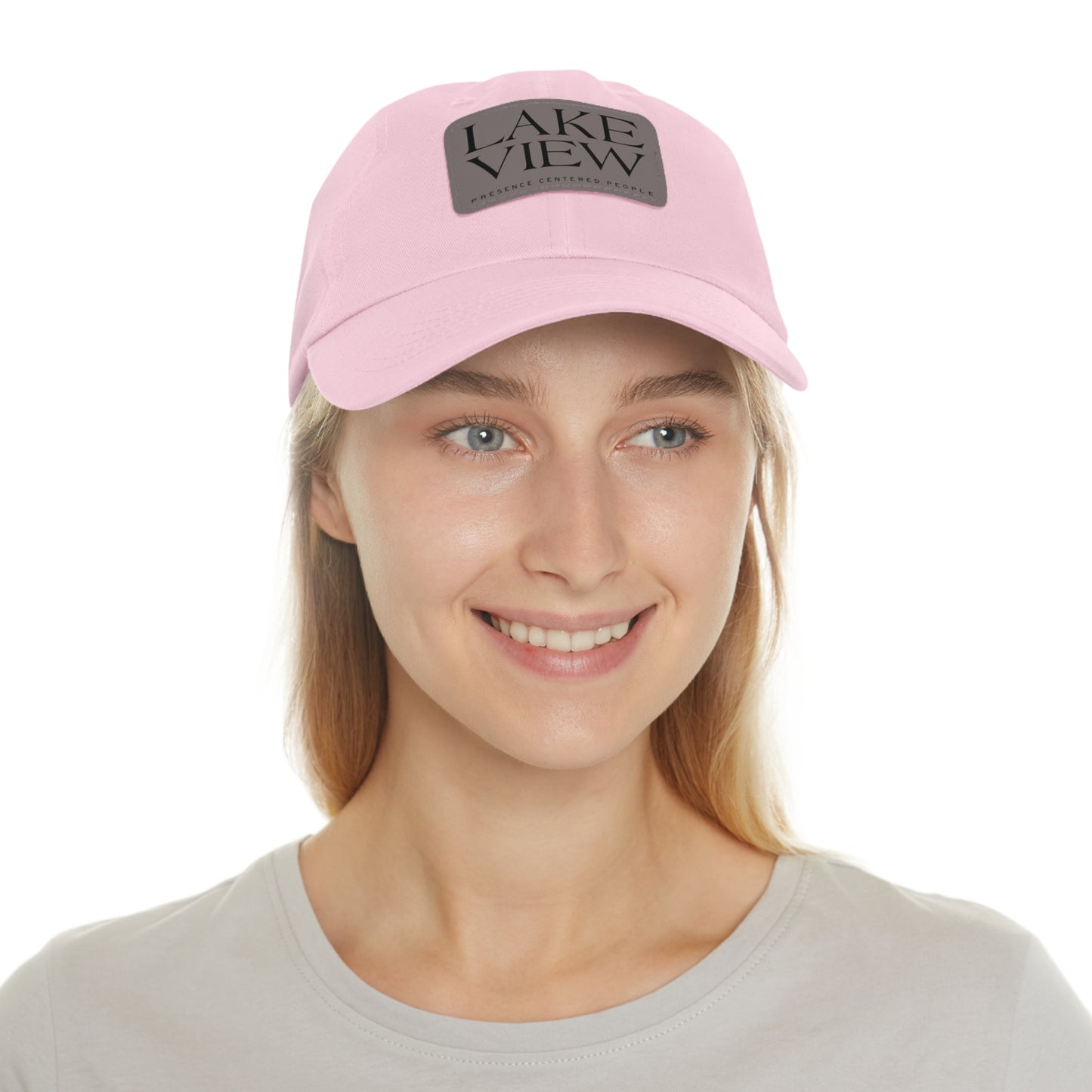 Lakeview Leather Patch Dad Hat, Casual Cotton Cap for Outdoors, Summer Style, Gift for Dad, Unisex Hat for All Occasions
