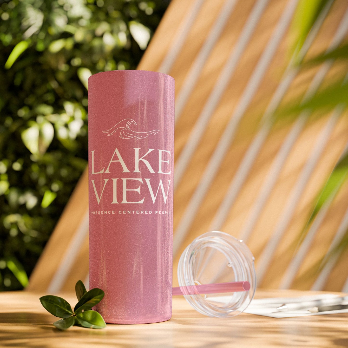 Lakeview Skinny Tumbler with Straw, 20oz | Perfect Gift for Nature Lovers, Travel Mug, Insulated Drinkware, Summer Fun, Lake House Decor
