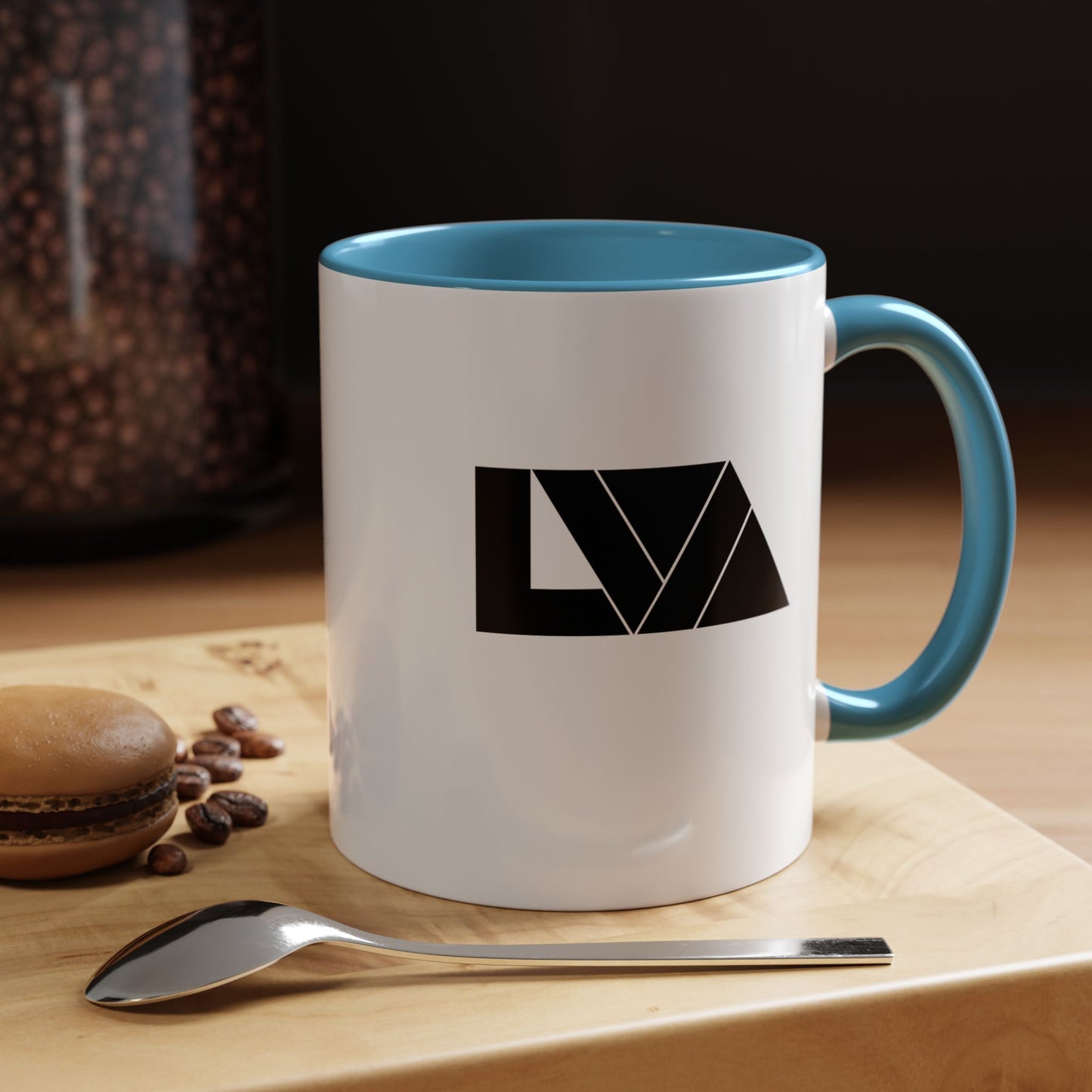 Lakeview Coffee Mug, Personalized Gift, Black Accent Mug, Home Decor, Coffee Lover Gift, Inspirational Kitchenware