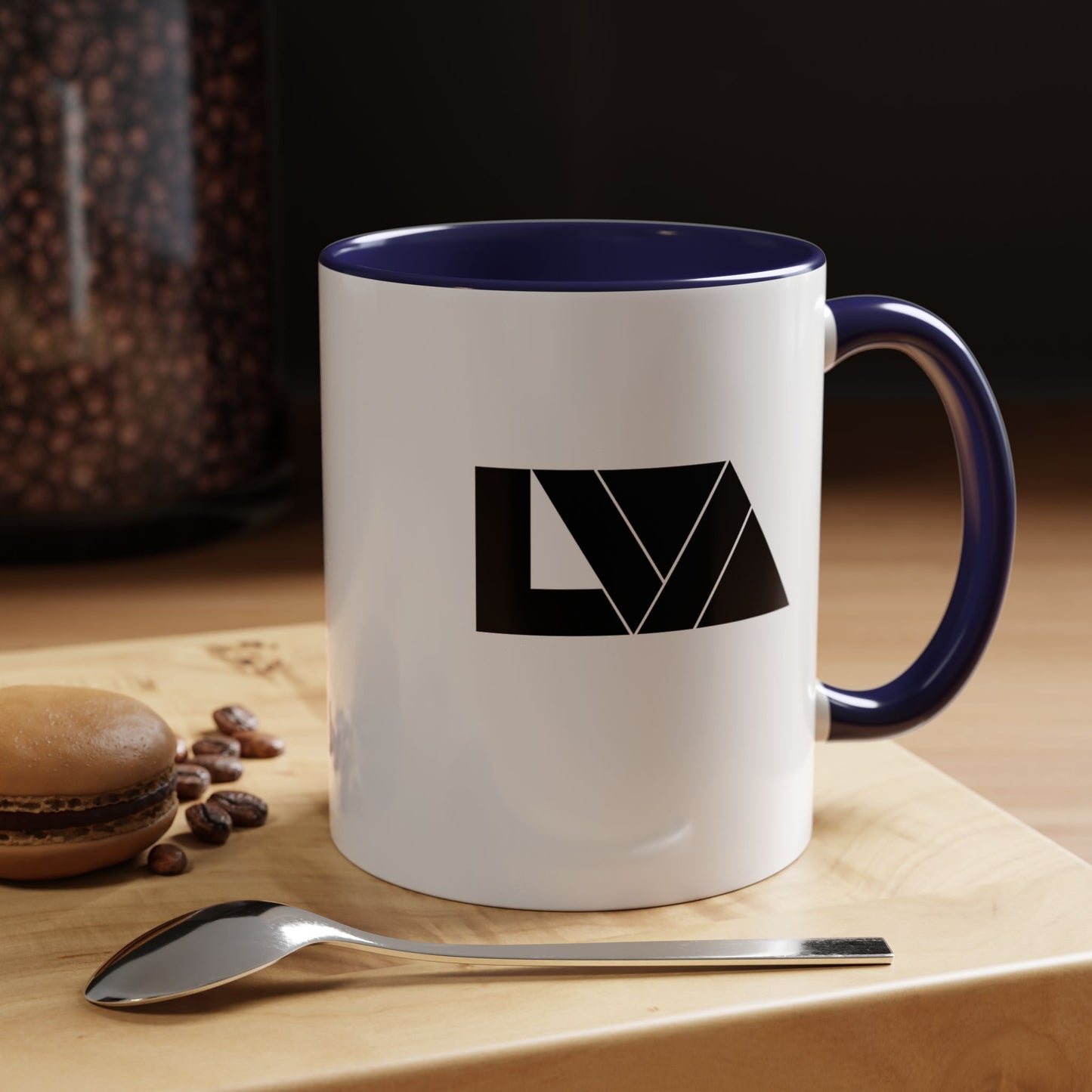 Lakeview Coffee Mug, Personalized Gift, Black Accent Mug, Home Decor, Coffee Lover Gift, Inspirational Kitchenware