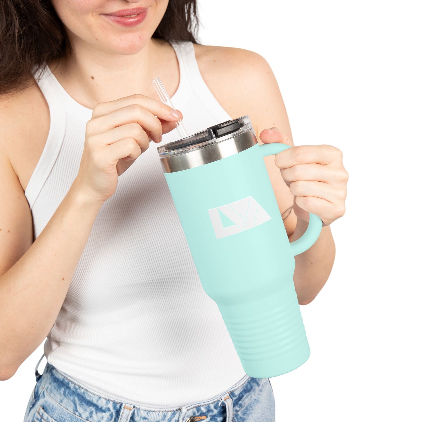 Stylish Insulated Travel Mug, 40oz - Perfect for Coffee Lovers, Outdoor Adventures, Lake Life, Gifts for Friends, Summer BBQs