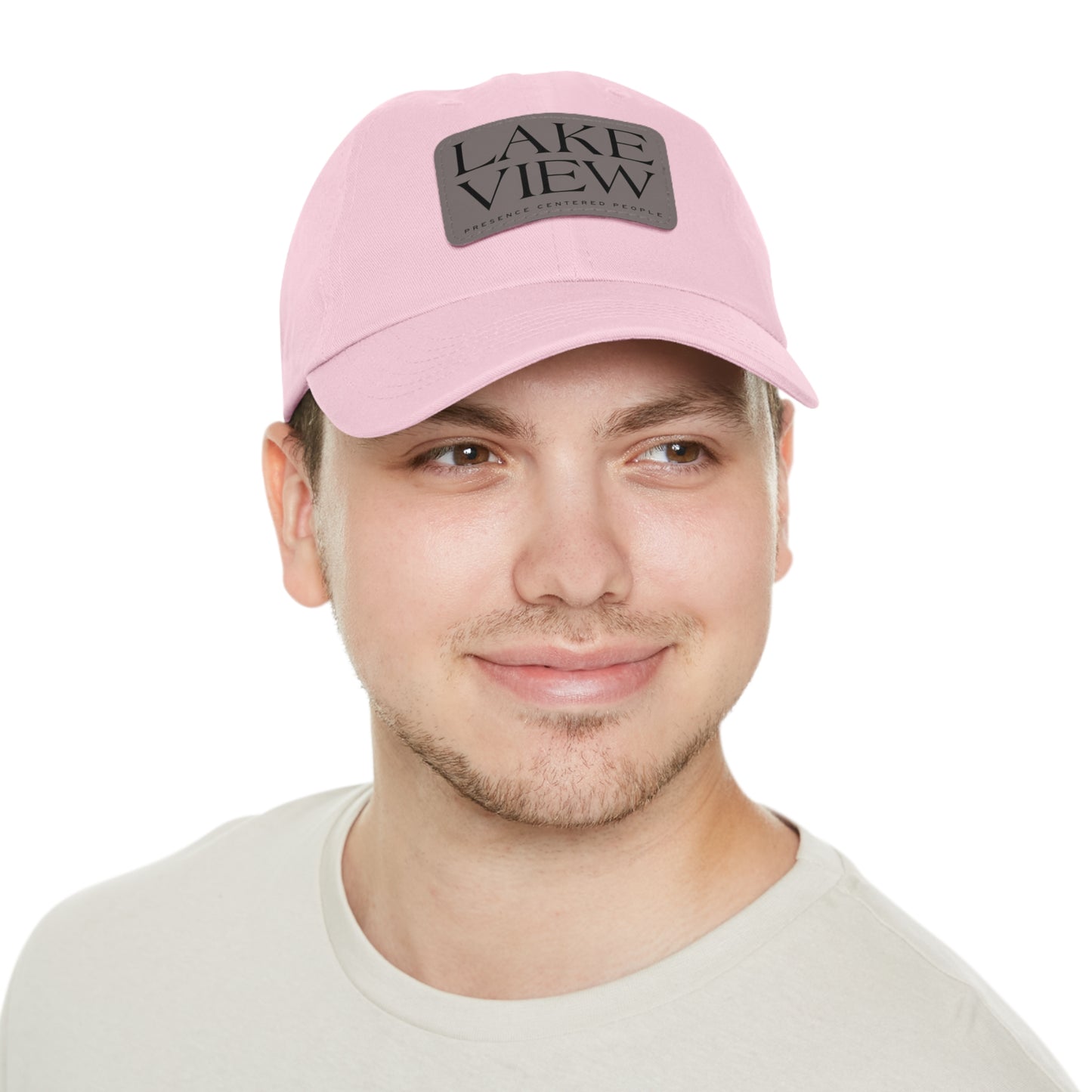 Lakeview Leather Patch Dad Hat, Casual Cotton Cap for Outdoors, Summer Style, Gift for Dad, Unisex Hat for All Occasions