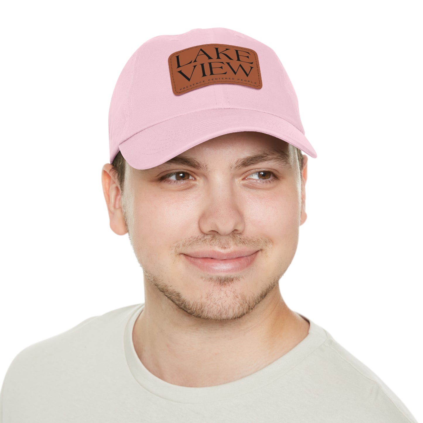 Lakeview Leather Patch Dad Hat, Casual Cotton Cap for Outdoors, Summer Style, Gift for Dad, Unisex Hat for All Occasions