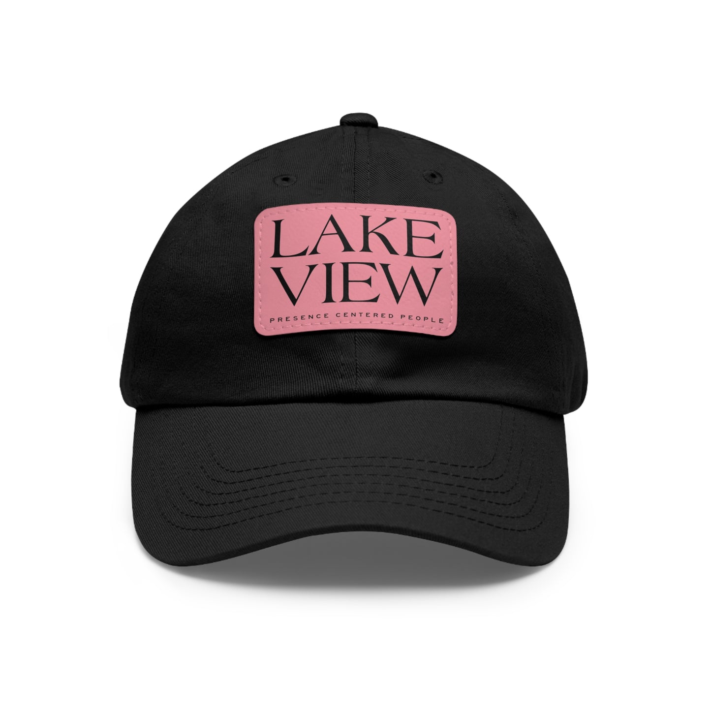 Lakeview Leather Patch Dad Hat, Casual Cotton Cap for Outdoors, Summer Style, Gift for Dad, Unisex Hat for All Occasions