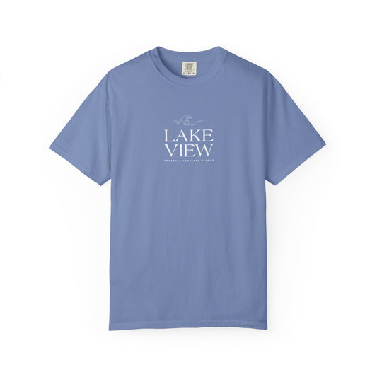 Lakeview Garment-Dyed T-shirt, Relaxed Summer Tee, Casual Outdoor Apparel, Gift for Nature Lovers, Lake House Decor