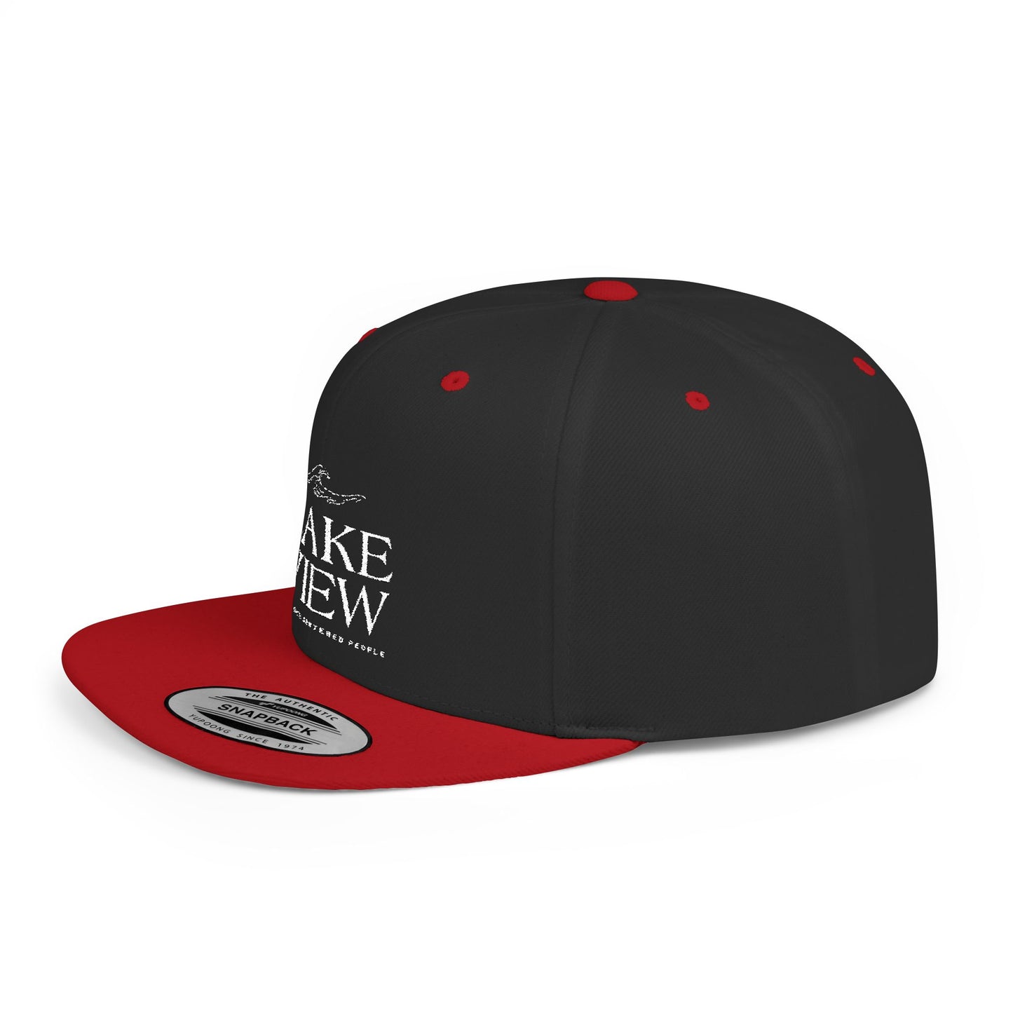 Lakeview Flat Bill Snapback Hat - Trendy Outdoor Cap for Adventure Lovers, Casual Wear, Lake Days, Gift for Nature Enthusiasts