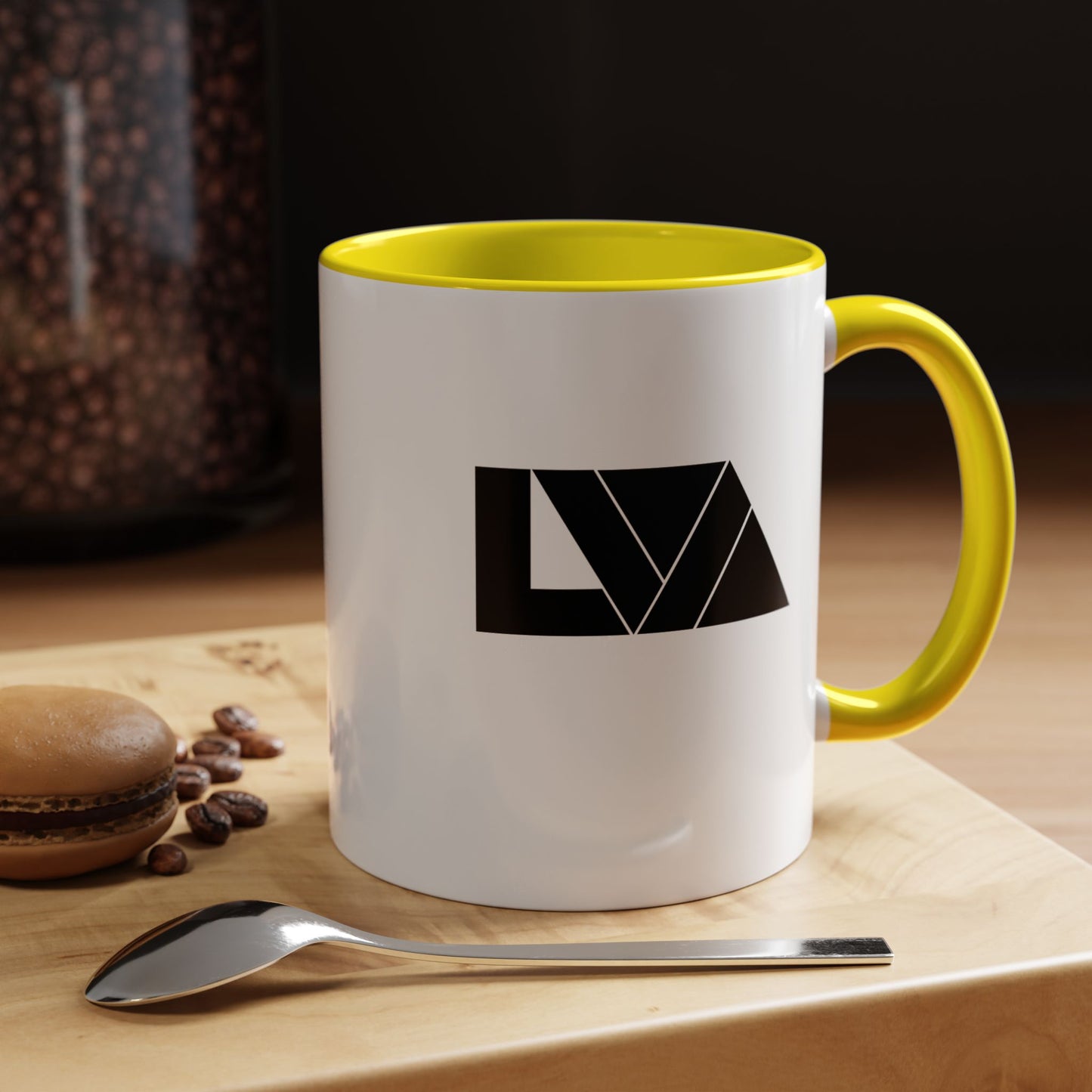 Lakeview Coffee Mug, Personalized Gift, Black Accent Mug, Home Decor, Coffee Lover Gift, Inspirational Kitchenware