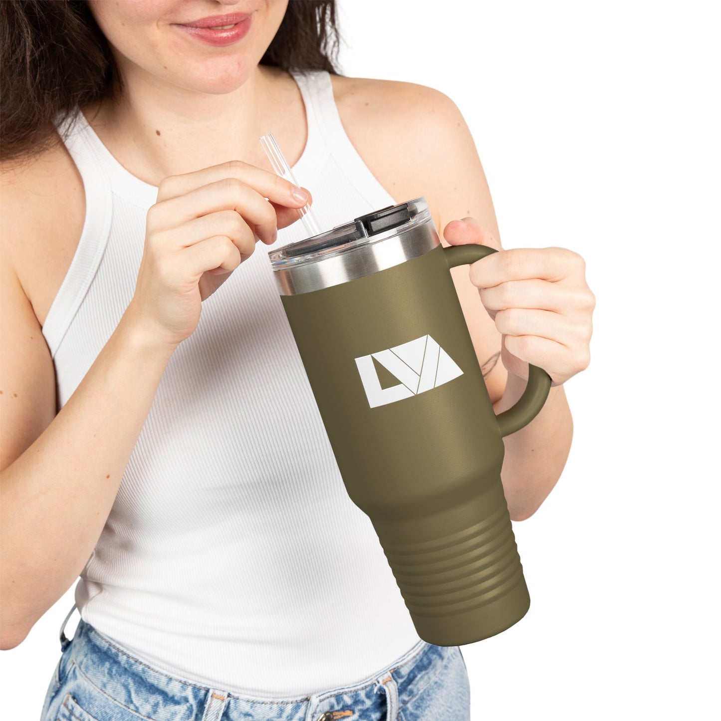 Stylish Insulated Travel Mug, 40oz - Perfect for Coffee Lovers, Outdoor Adventures, Lake Life, Gifts for Friends, Summer BBQs
