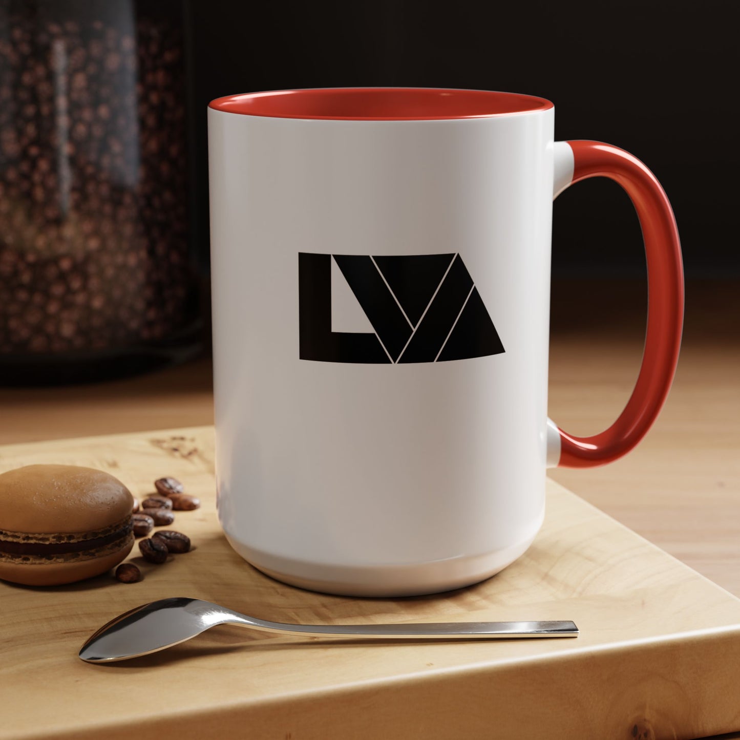 Lakeview Coffee Mug, Personalized Gift, Black Accent Mug, Home Decor, Coffee Lover Gift, Inspirational Kitchenware