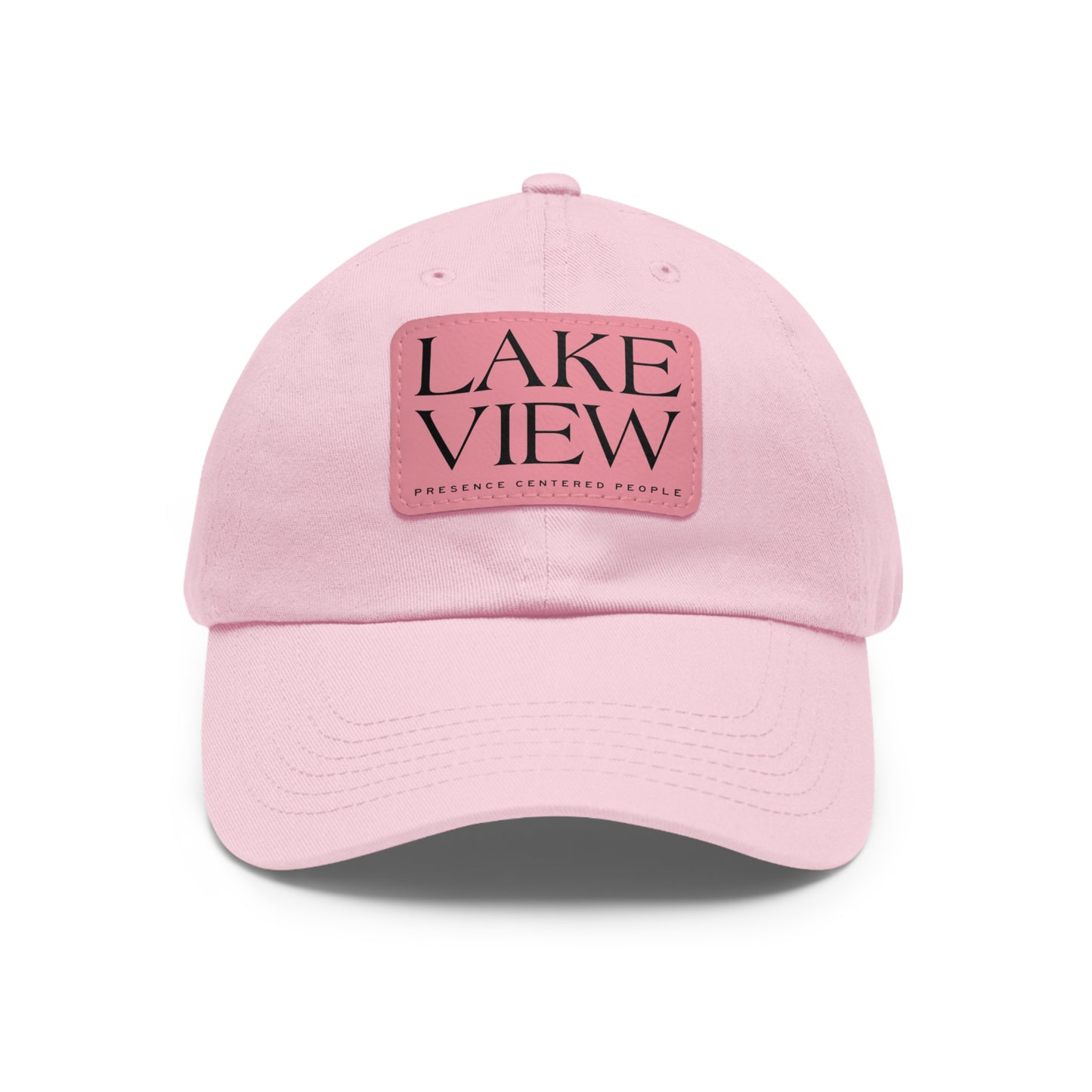Lakeview Leather Patch Dad Hat, Casual Cotton Cap for Outdoors, Summer Style, Gift for Dad, Unisex Hat for All Occasions