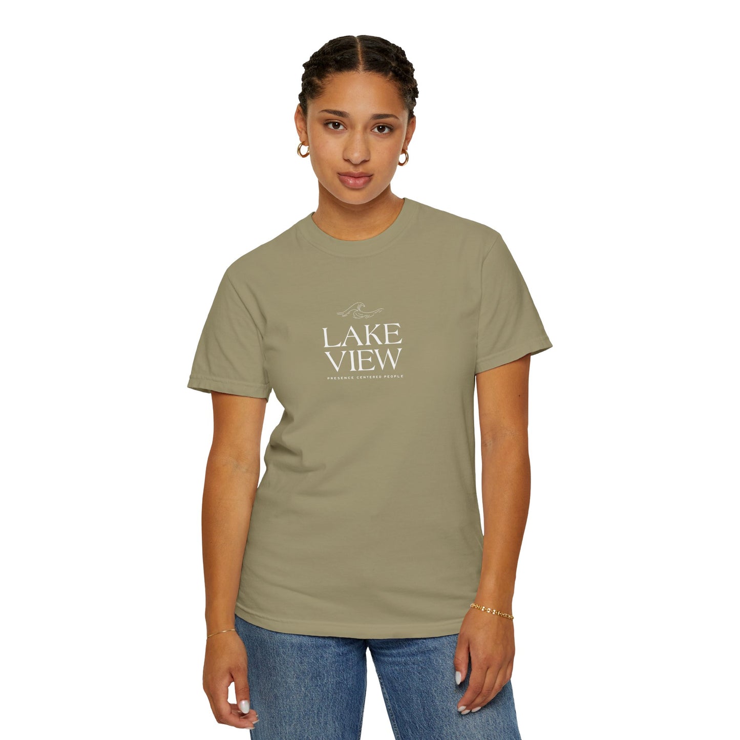 Lakeview Garment-Dyed T-shirt, Relaxed Summer Tee, Casual Outdoor Apparel, Gift for Nature Lovers, Lake House Decor