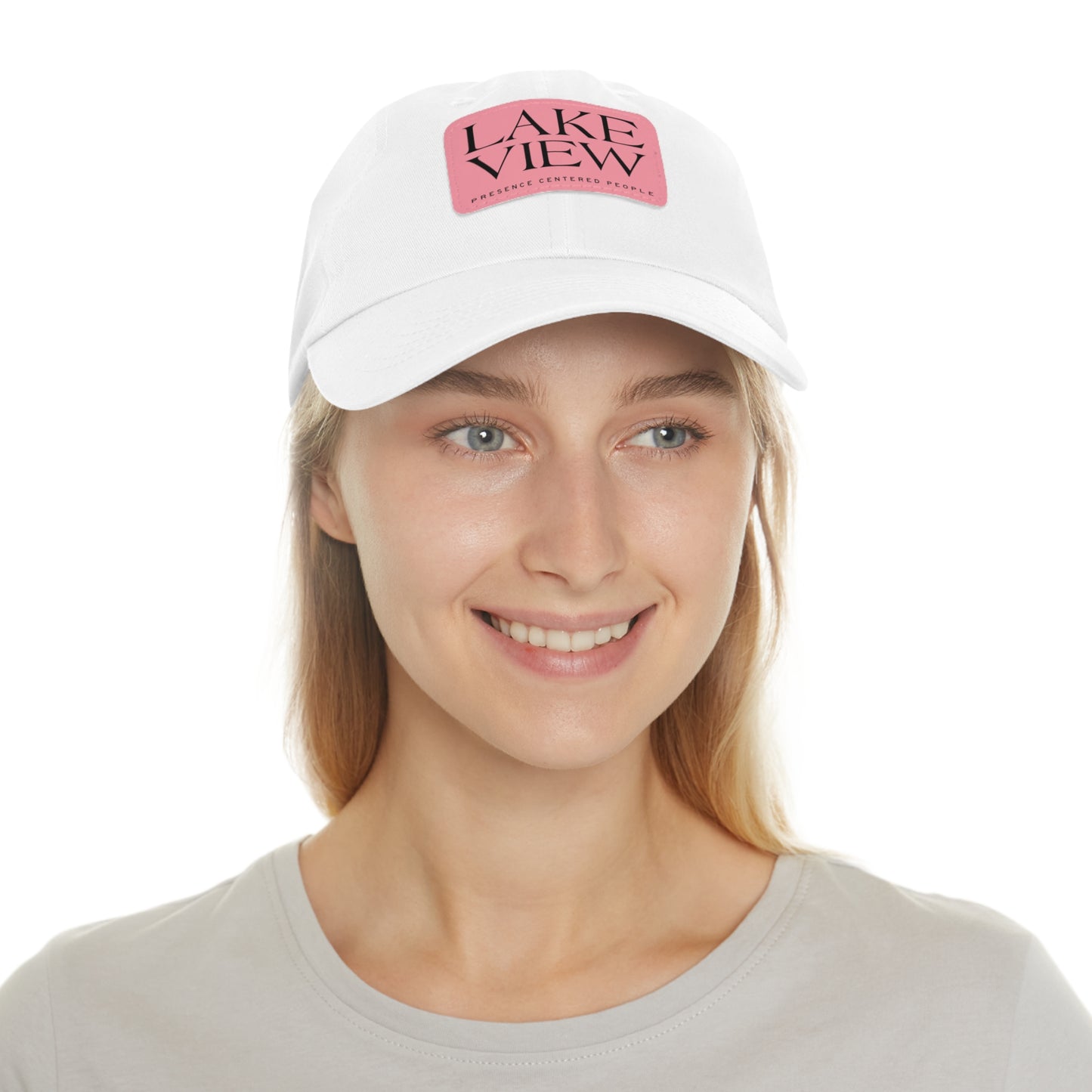 Lakeview Leather Patch Dad Hat, Casual Cotton Cap for Outdoors, Summer Style, Gift for Dad, Unisex Hat for All Occasions