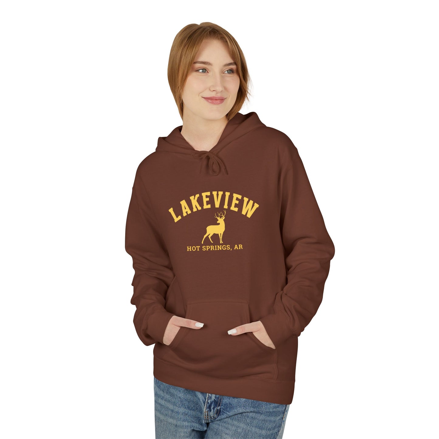 Lakeview Cozy Fleece Hoodie - Perfect for Fall, Travel, Wearable Gift, Outdoor Adventures, Comfortable Style