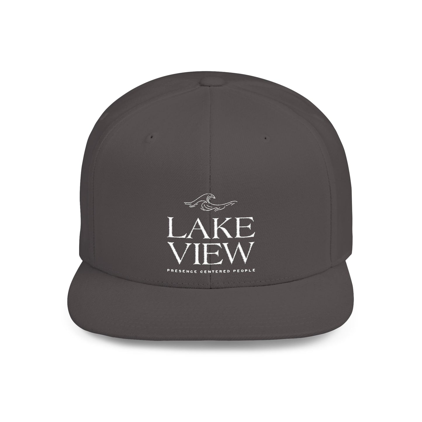 Lakeview Flat Bill Snapback Hat - Trendy Outdoor Cap for Adventure Lovers, Casual Wear, Lake Days, Gift for Nature Enthusiasts