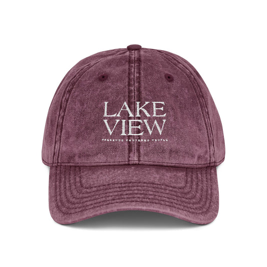 Retro Embroidered Cap - Lakeview Design, Vintage Hat, Summer Accessory, Gift for Him/Her, Outdoor Adventure Gear, Stylish Headwear