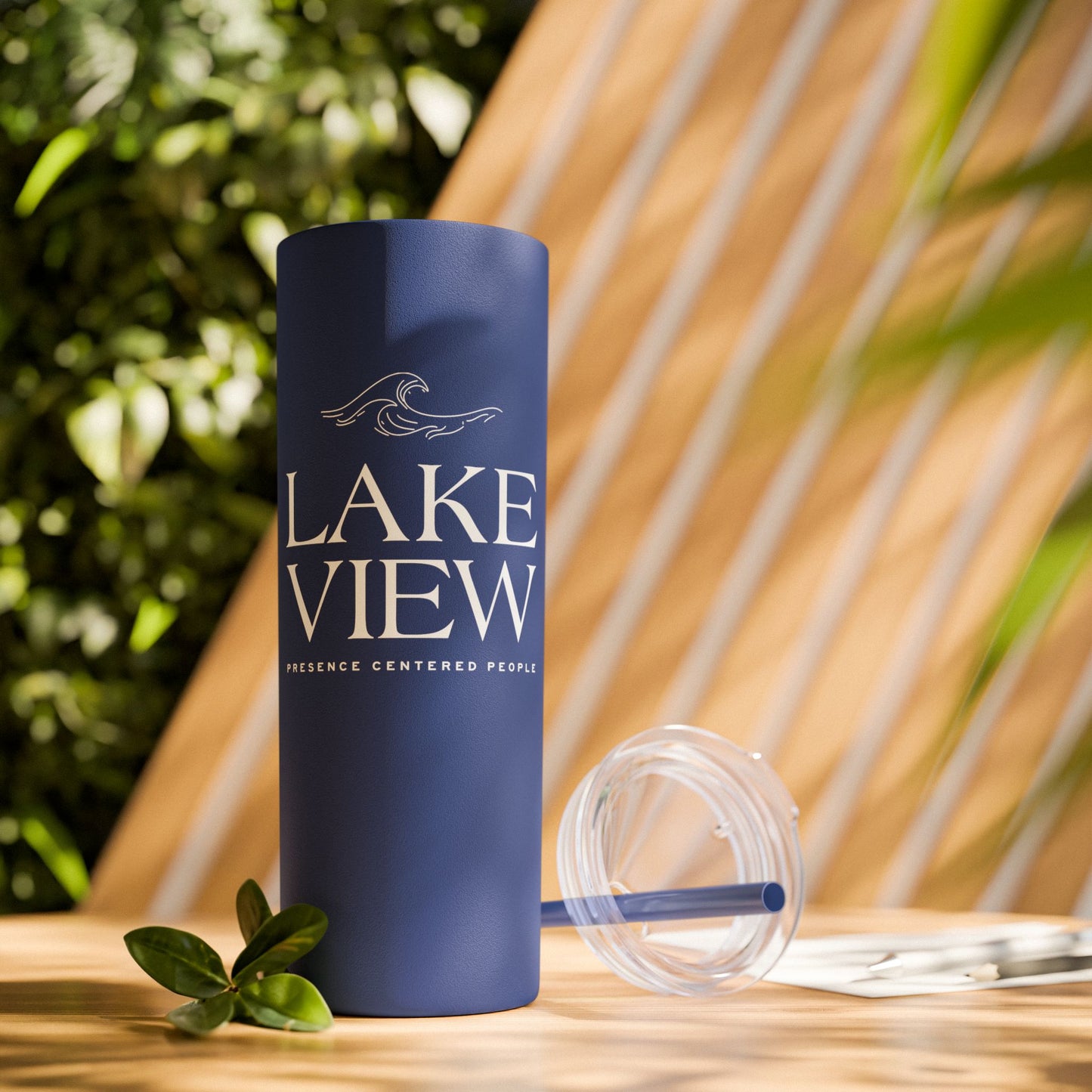 Lakeview Skinny Tumbler with Straw, 20oz | Perfect Gift for Nature Lovers, Travel Mug, Insulated Drinkware, Summer Fun, Lake House Decor