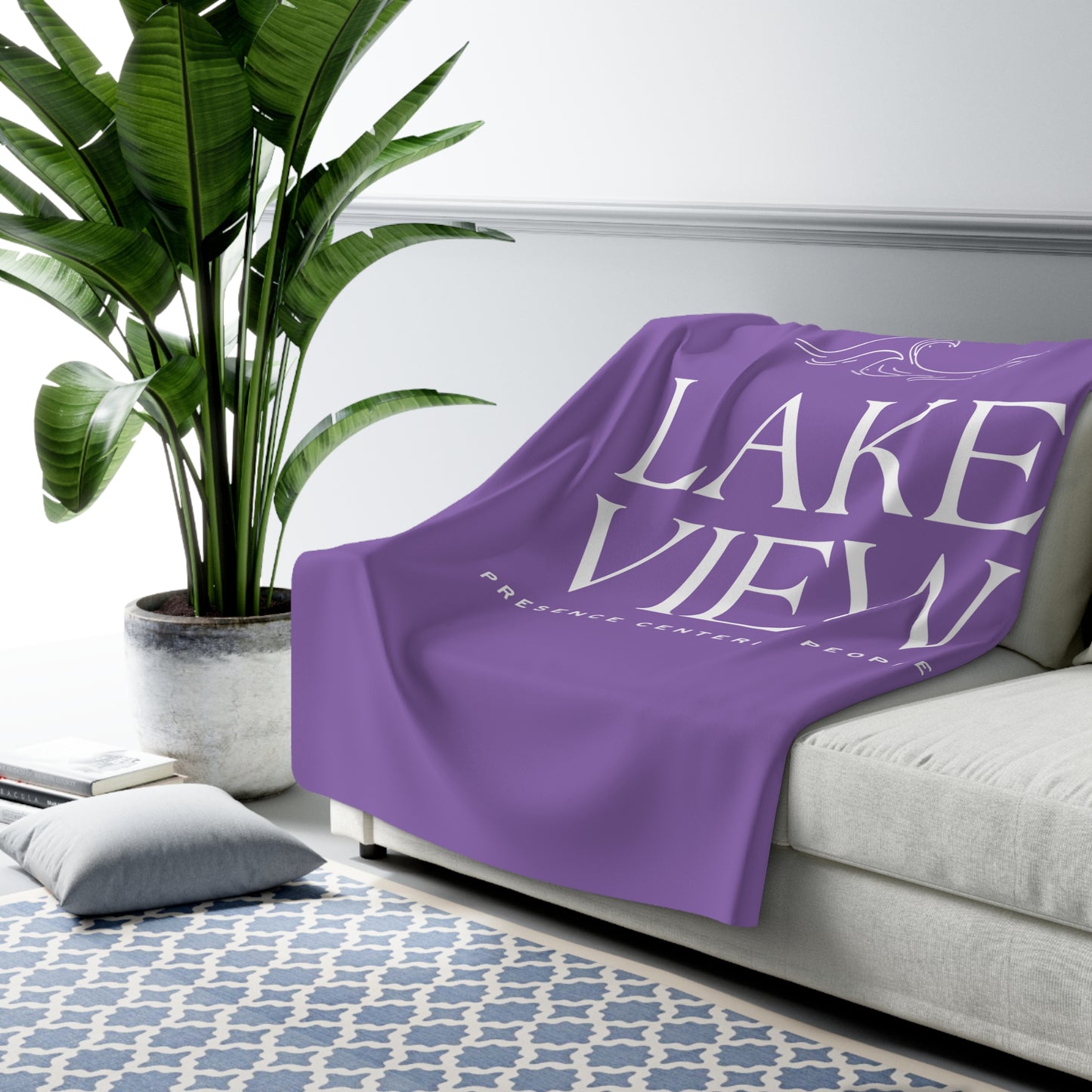 Cozy Sherpa Fleece Blanket for Lakeview Lovers, Perfect Gift for Home, Warm Throw, Camping, Self-Care, Relaxation