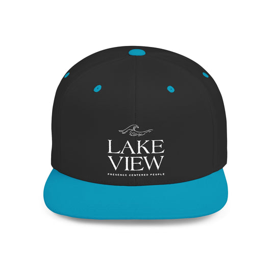 Lakeview Flat Bill Snapback Hat - Trendy Outdoor Cap for Adventure Lovers, Casual Wear, Lake Days, Gift for Nature Enthusiasts