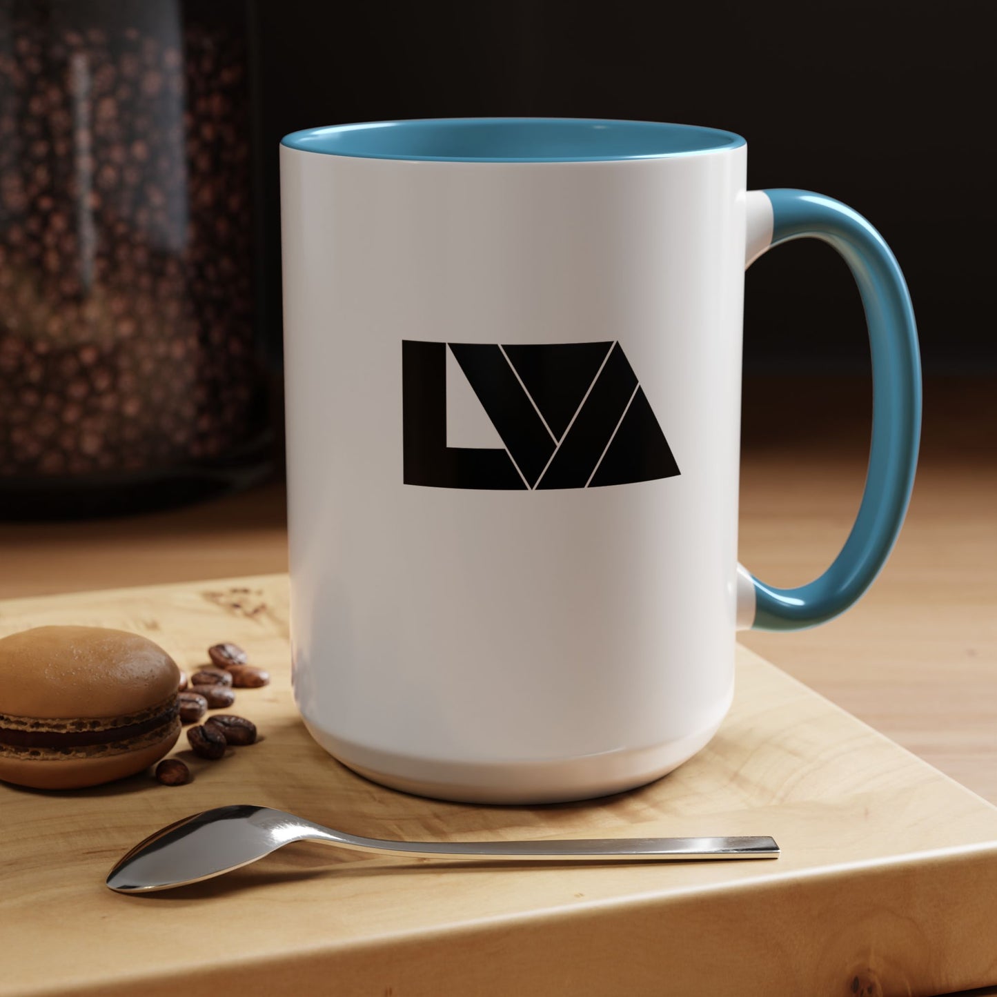 Lakeview Coffee Mug, Personalized Gift, Black Accent Mug, Home Decor, Coffee Lover Gift, Inspirational Kitchenware