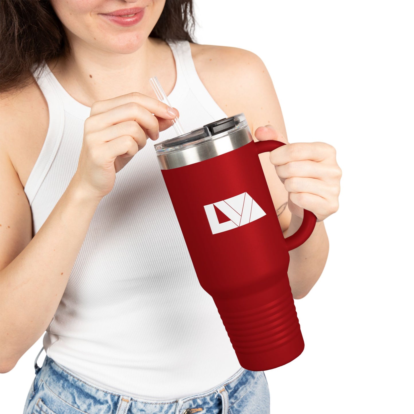 Stylish Insulated Travel Mug, 40oz - Perfect for Coffee Lovers, Outdoor Adventures, Lake Life, Gifts for Friends, Summer BBQs