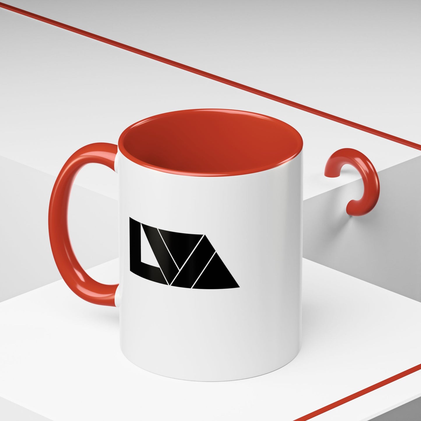 Lakeview Coffee Mug, Personalized Gift, Black Accent Mug, Home Decor, Coffee Lover Gift, Inspirational Kitchenware