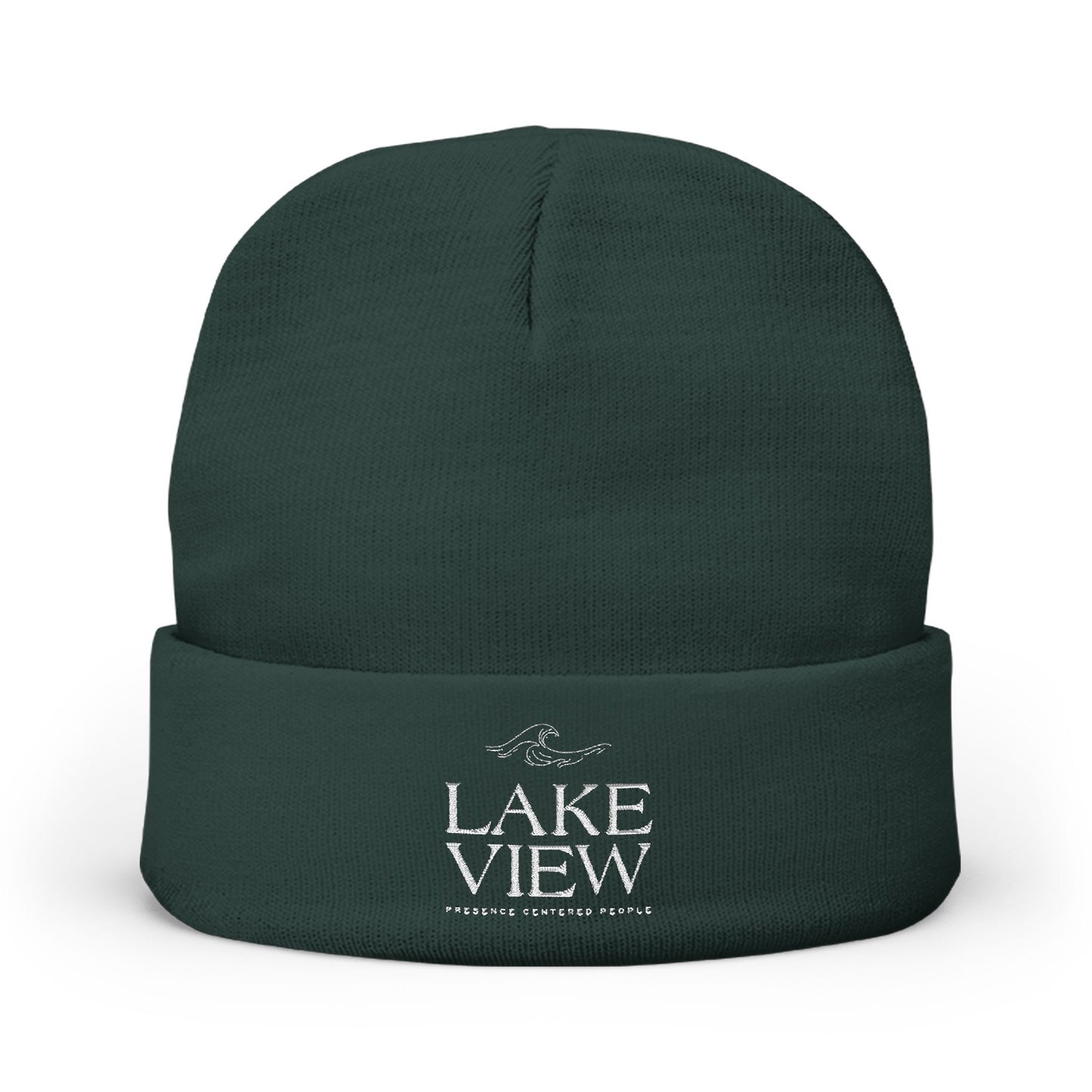 Cozy Lakeview Knit Beanie, Embroidered Winter Hat, Outdoor Accessory, Gift for Him/Her, Ski Trip Beanie