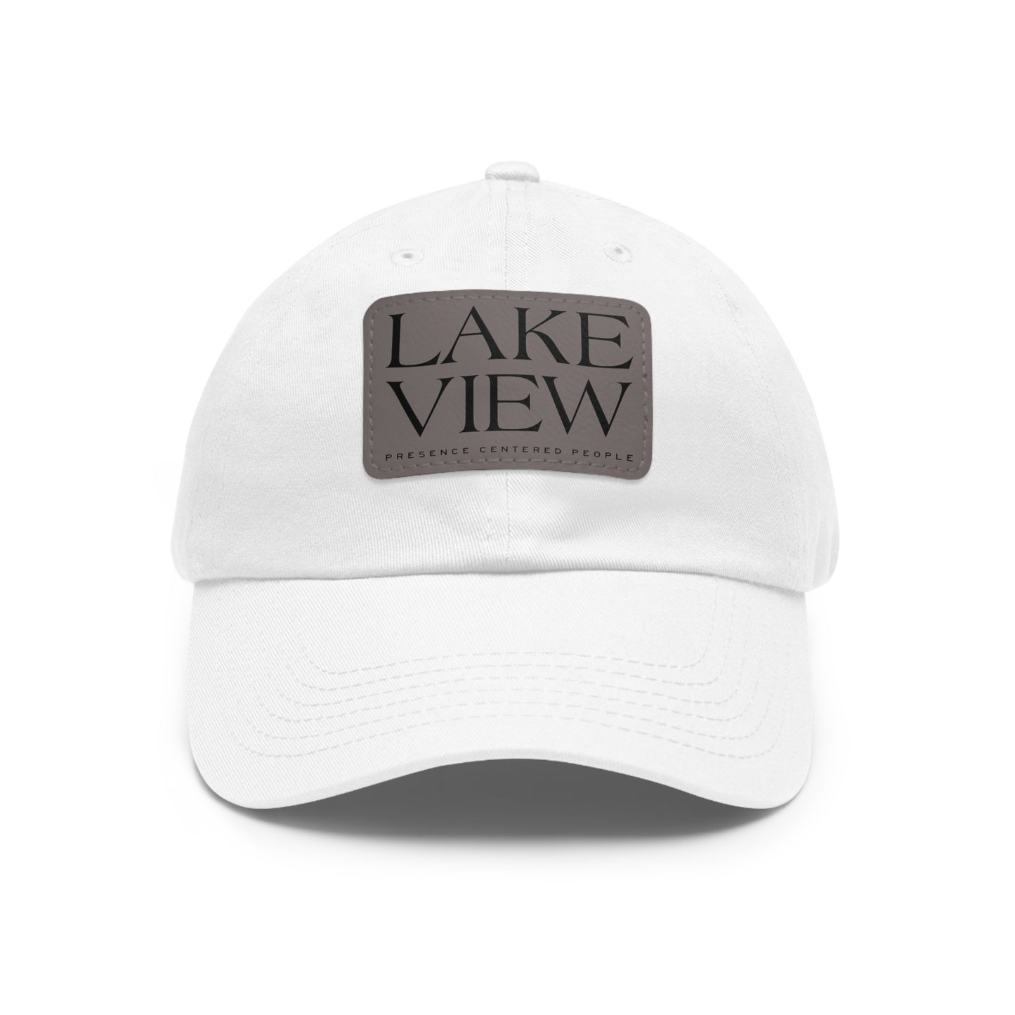 Lakeview Leather Patch Dad Hat, Casual Cotton Cap for Outdoors, Summer Style, Gift for Dad, Unisex Hat for All Occasions