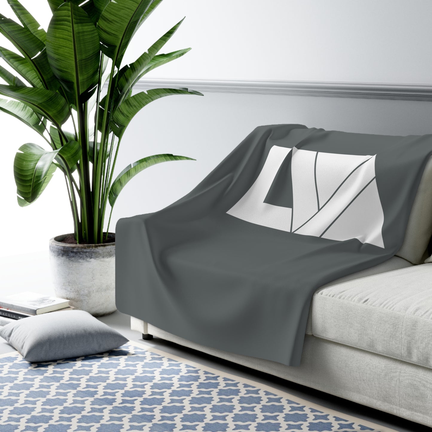 Cozy Sherpa Fleece Blanket - Lakeview Design, Warm Throw for Home, Lounge Blanket, Gift for Friends, Snuggling Up