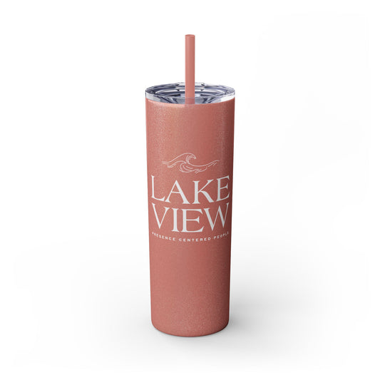 Lakeview Skinny Tumbler with Straw, 20oz | Perfect Gift for Nature Lovers, Travel Mug, Insulated Drinkware, Summer Fun, Lake House Decor