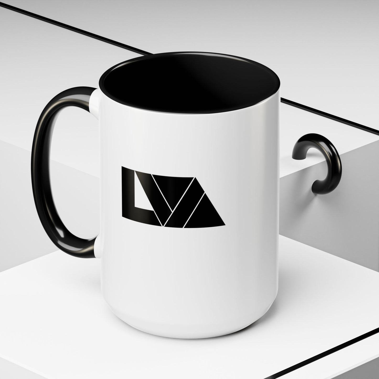 Lakeview Coffee Mug, Personalized Gift, Black Accent Mug, Home Decor, Coffee Lover Gift, Inspirational Kitchenware