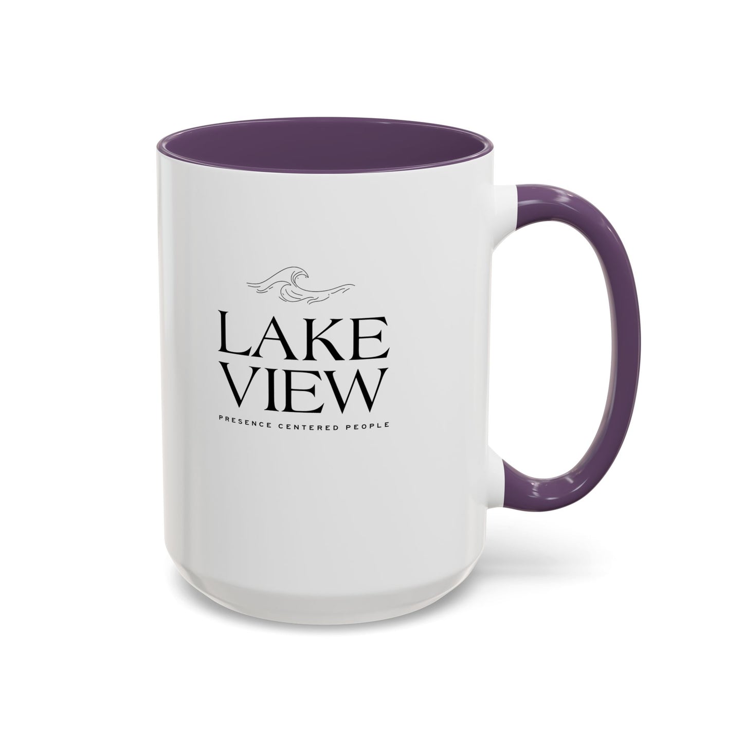 Lakeview Coffee Mug, Personalized Gift, Black Accent Mug, Home Decor, Coffee Lover Gift, Inspirational Kitchenware