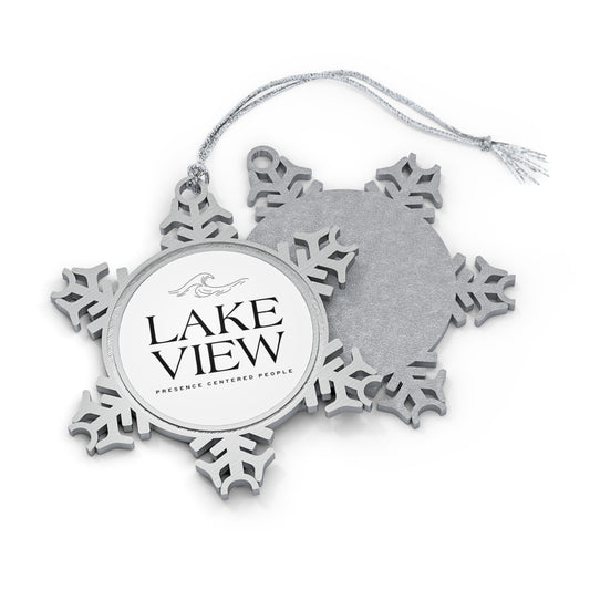 Pewter Snowflake Ornament - Holiday Decor, Christmas Tree Decoration, Personalized Gift, Winter Keepsake, Lake View Ornament
