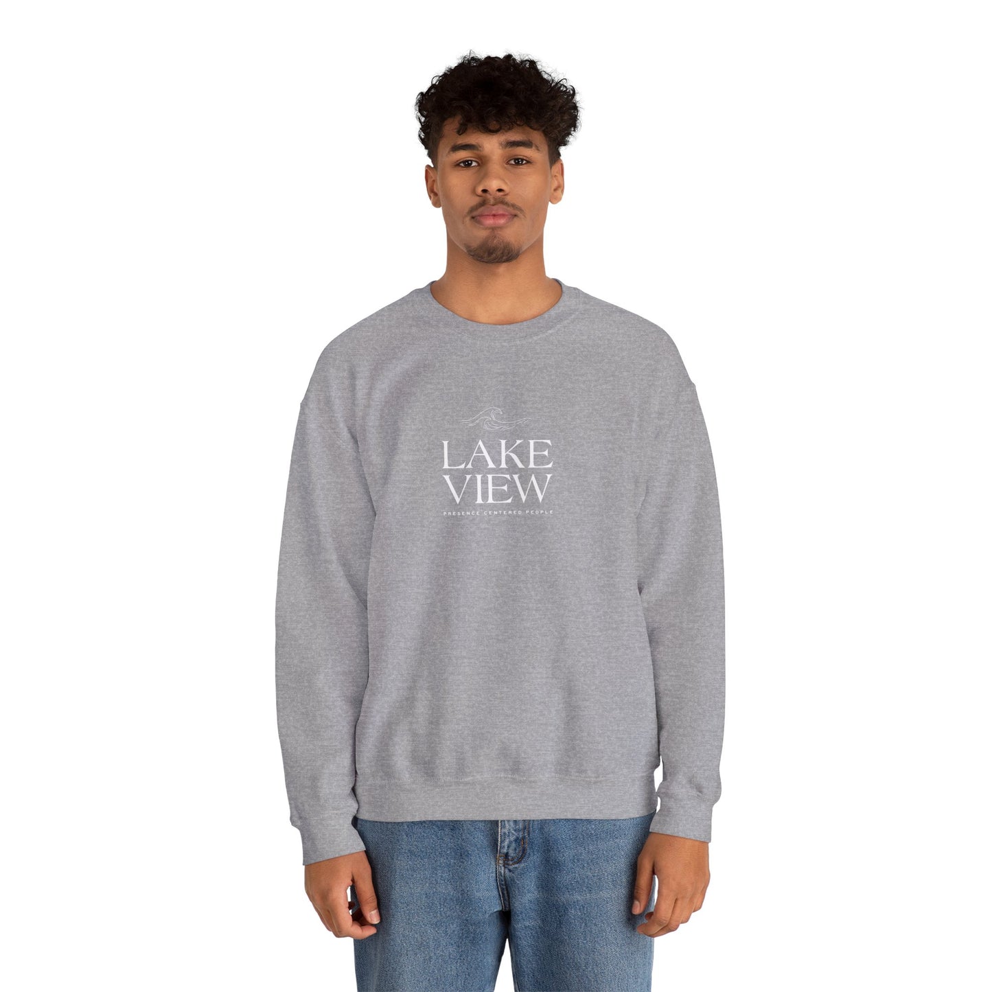 Lakeview Heavy Blend Sweatshirt, Cozy Crewneck, Casual Apparel, Gift for Nature Lovers, Perfect for Relaxation