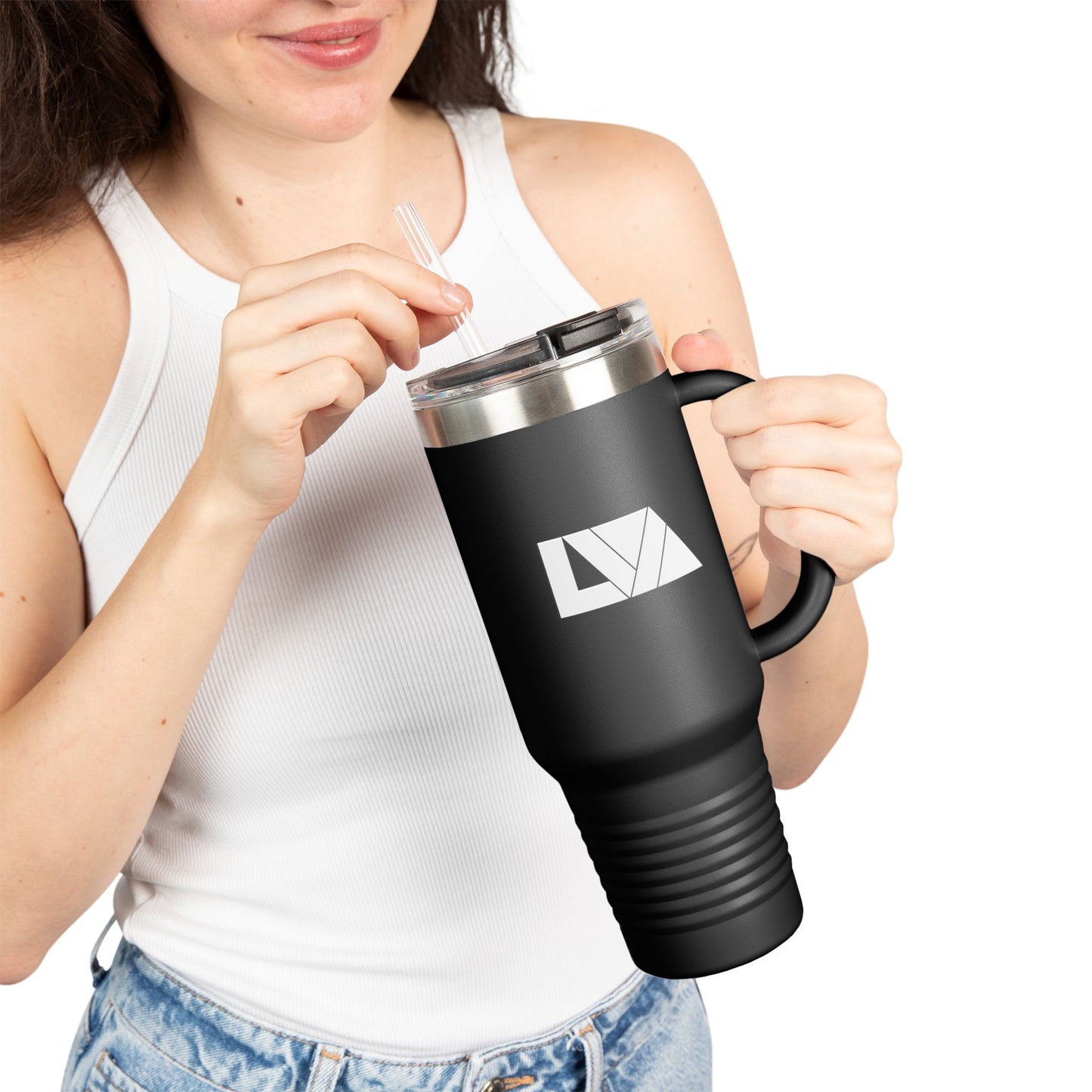 Stylish Insulated Travel Mug, 40oz - Perfect for Coffee Lovers, Outdoor Adventures, Lake Life, Gifts for Friends, Summer BBQs