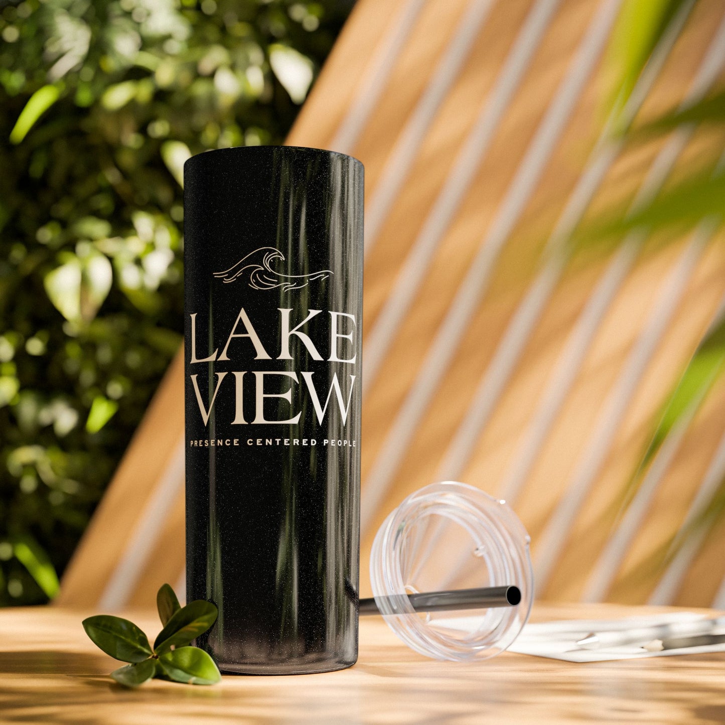 Lakeview Skinny Tumbler with Straw, 20oz | Perfect Gift for Nature Lovers, Travel Mug, Insulated Drinkware, Summer Fun, Lake House Decor