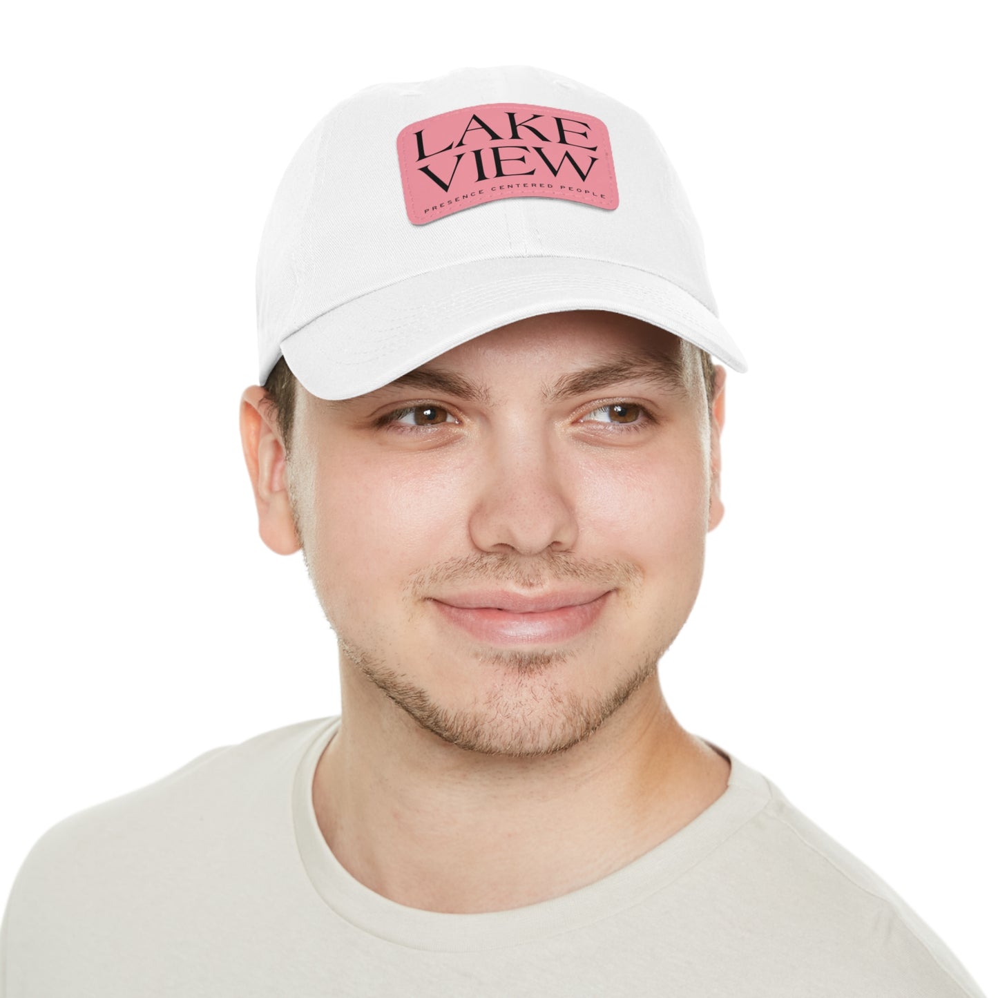 Lakeview Leather Patch Dad Hat, Casual Cotton Cap for Outdoors, Summer Style, Gift for Dad, Unisex Hat for All Occasions
