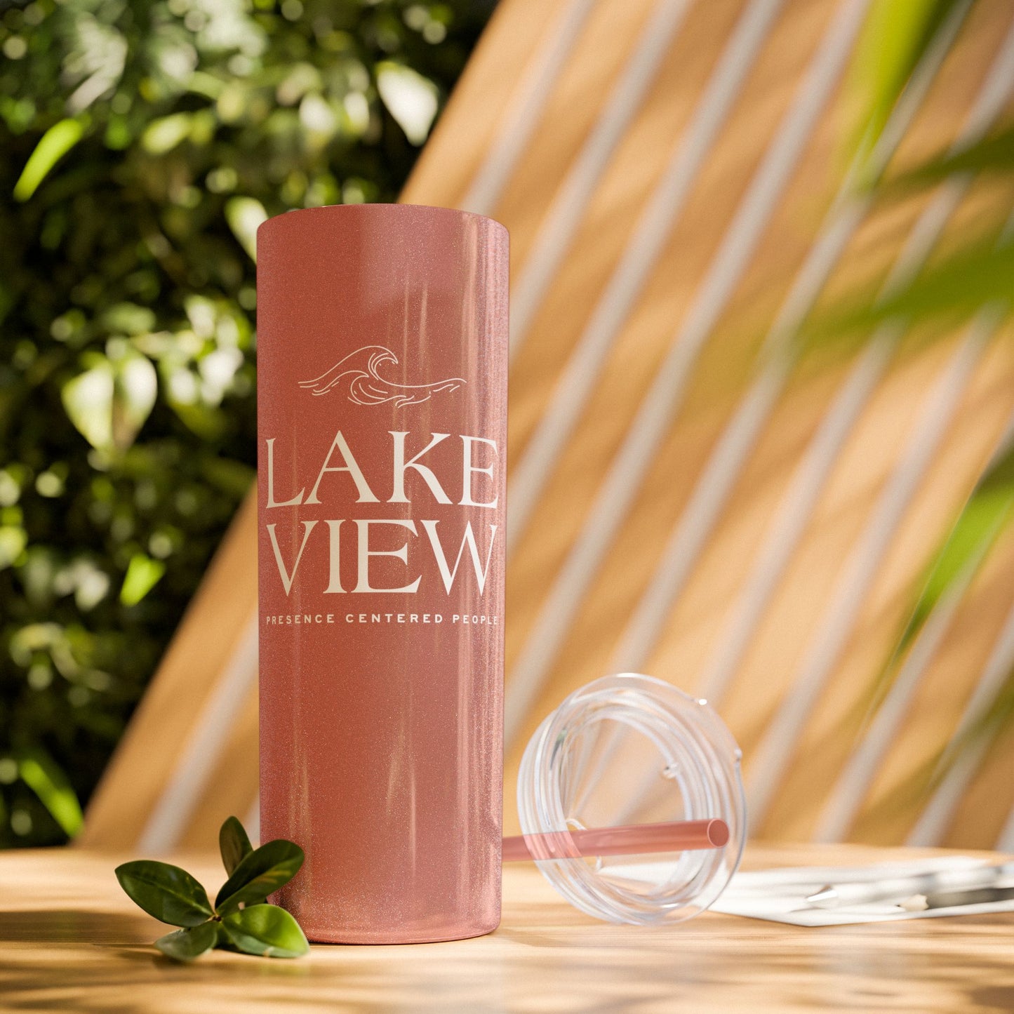 Lakeview Skinny Tumbler with Straw, 20oz | Perfect Gift for Nature Lovers, Travel Mug, Insulated Drinkware, Summer Fun, Lake House Decor