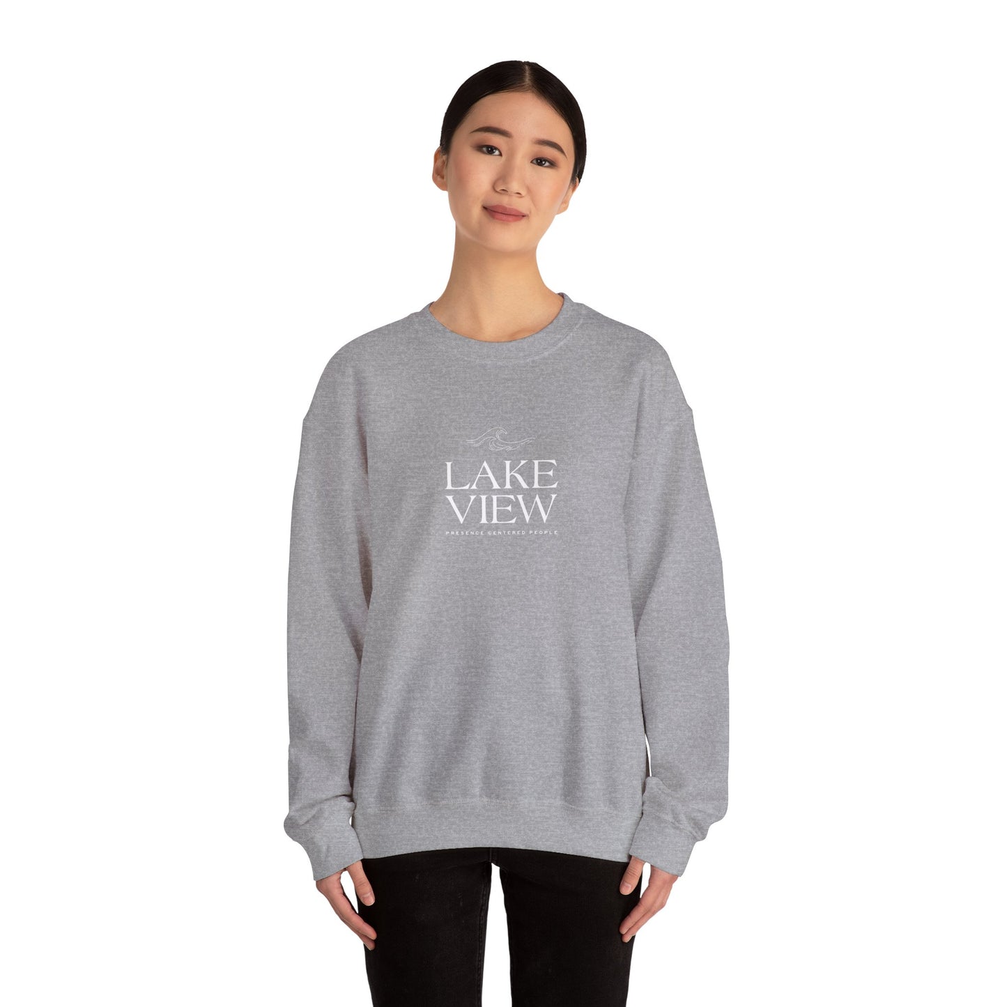 Lakeview Heavy Blend Sweatshirt, Cozy Crewneck, Casual Apparel, Gift for Nature Lovers, Perfect for Relaxation