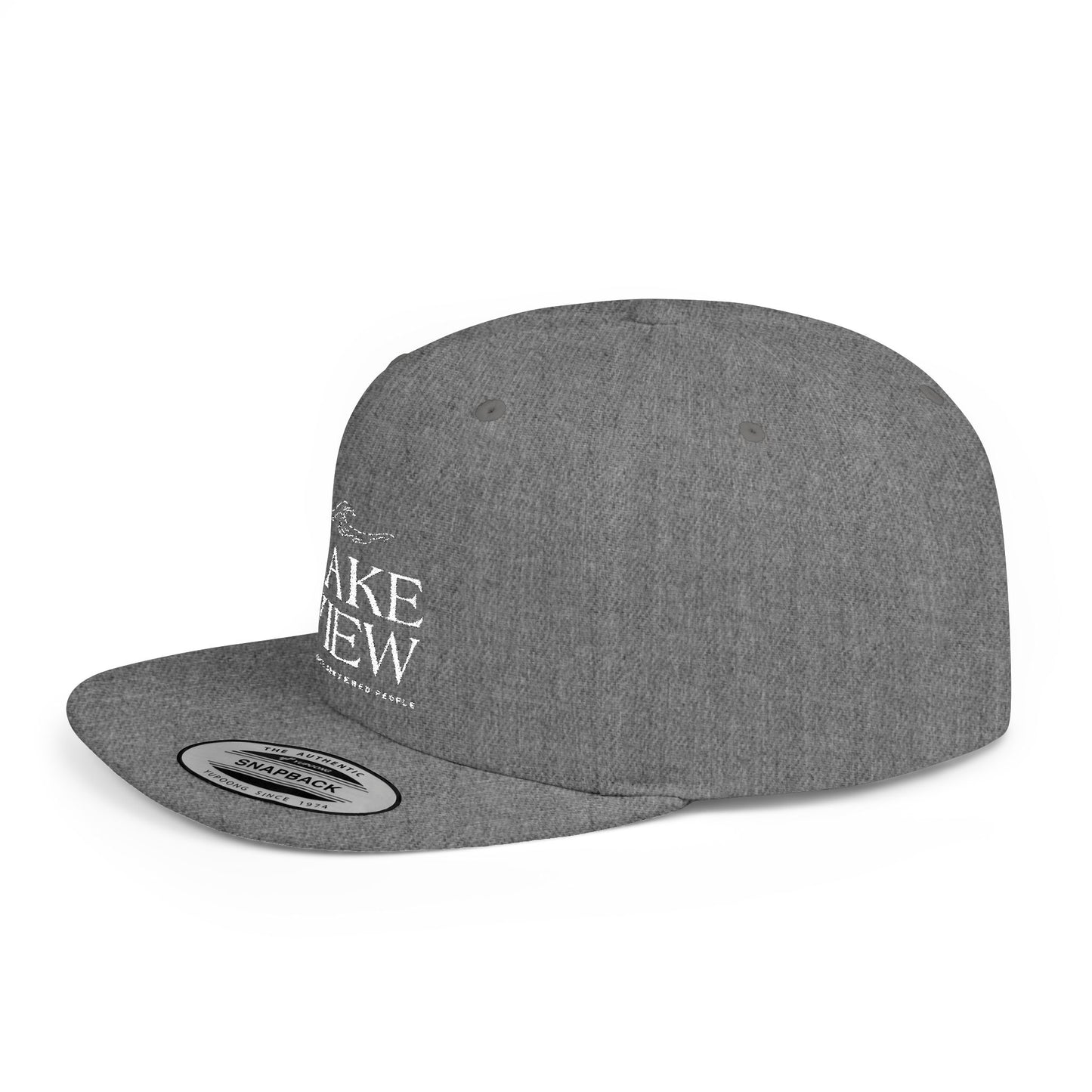 Lakeview Flat Bill Snapback Hat - Trendy Outdoor Cap for Adventure Lovers, Casual Wear, Lake Days, Gift for Nature Enthusiasts