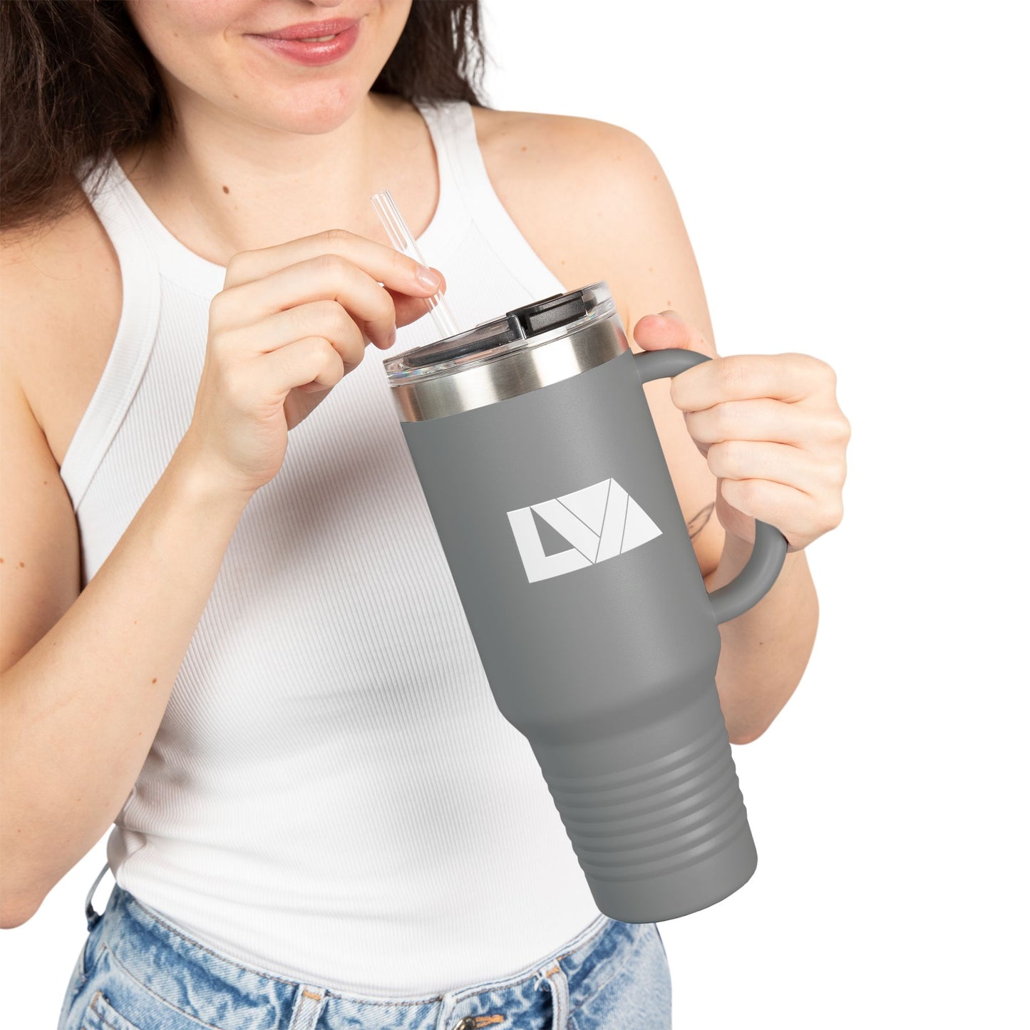 Stylish Insulated Travel Mug, 40oz - Perfect for Coffee Lovers, Outdoor Adventures, Lake Life, Gifts for Friends, Summer BBQs